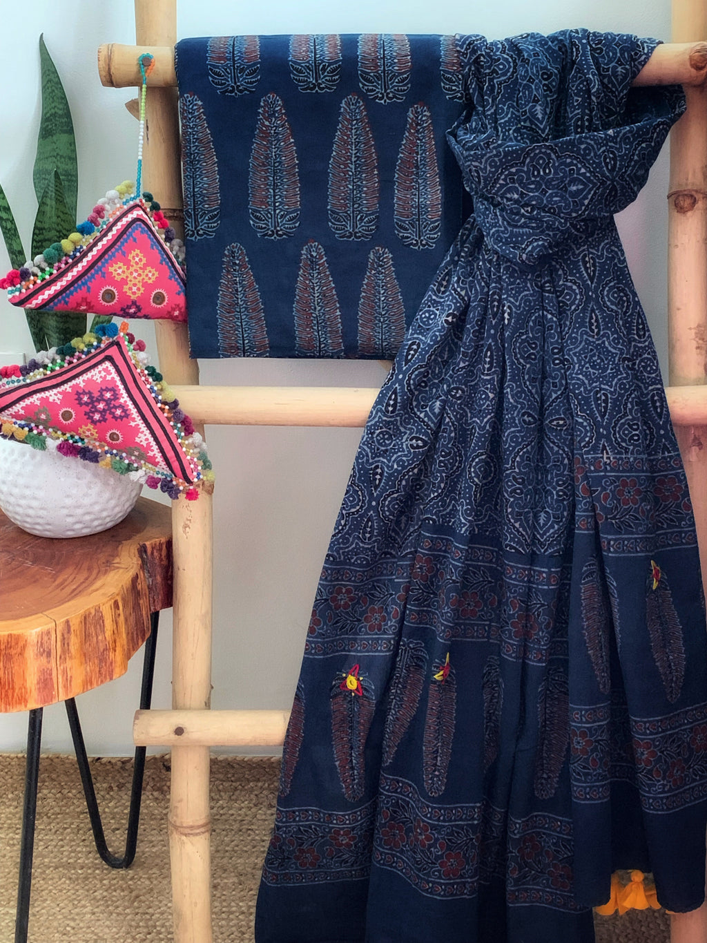 Handcrafted Ajrakh Kurta Dupatta set