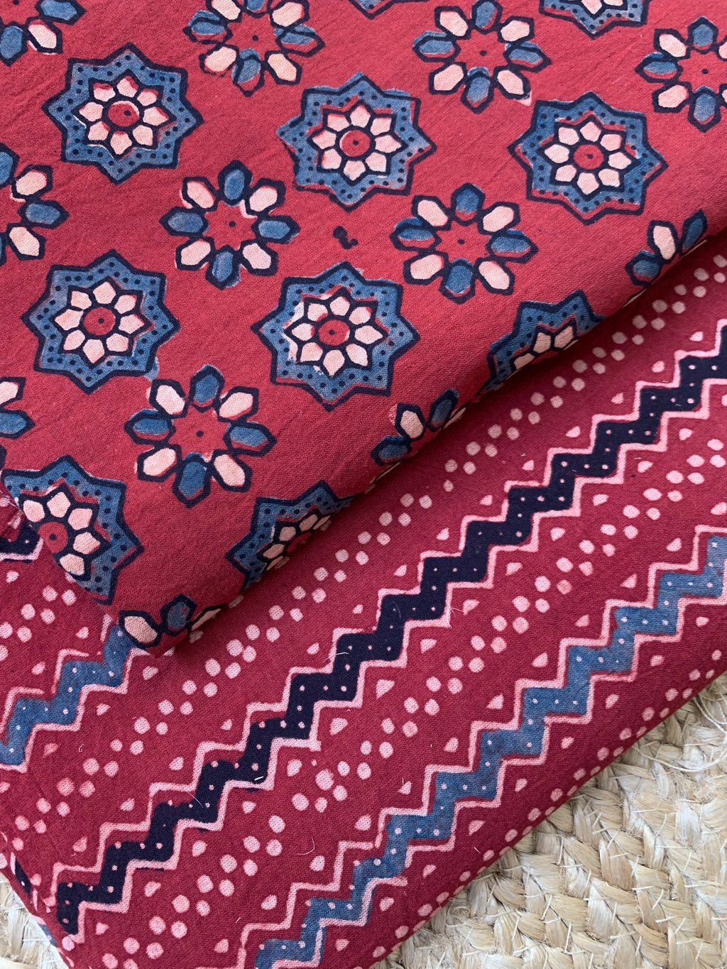 Natural Dyes Handblock Ajrakh Cotton Suit
