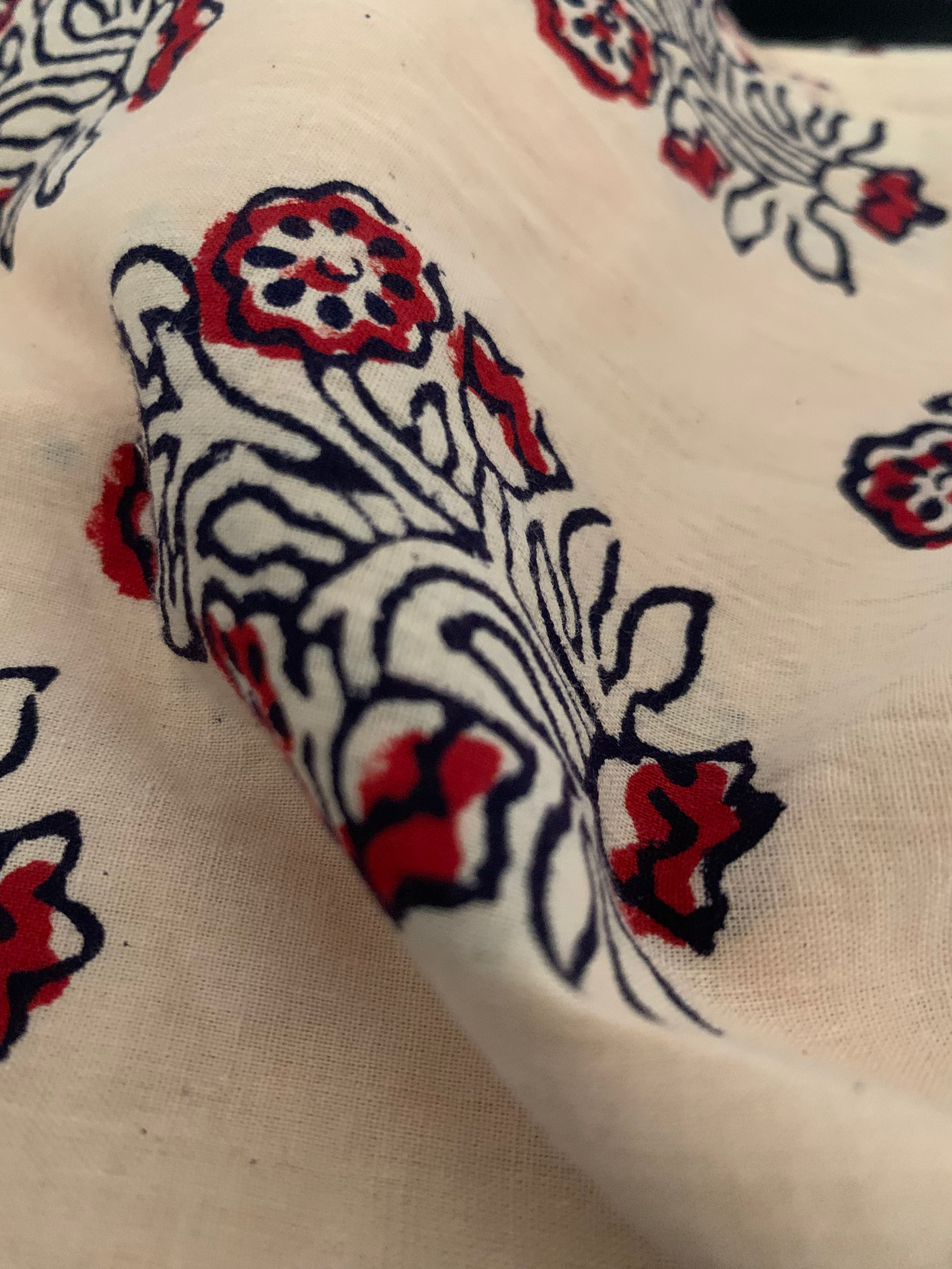 Hand Block Printed Cotton Kurta Bottom Set