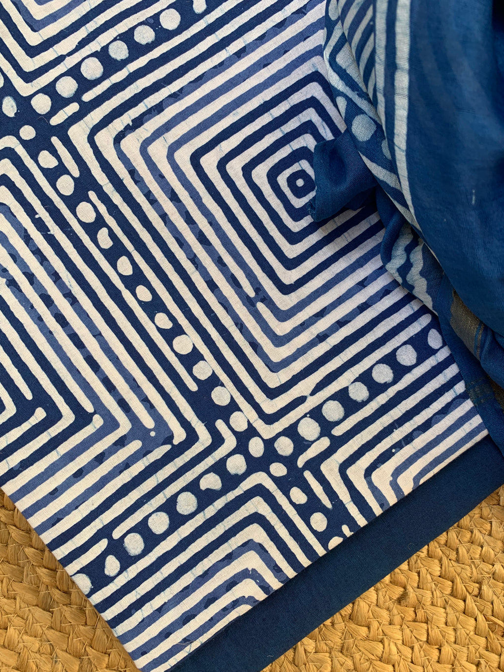 Handblock Batik Cotton Chanderi Suit