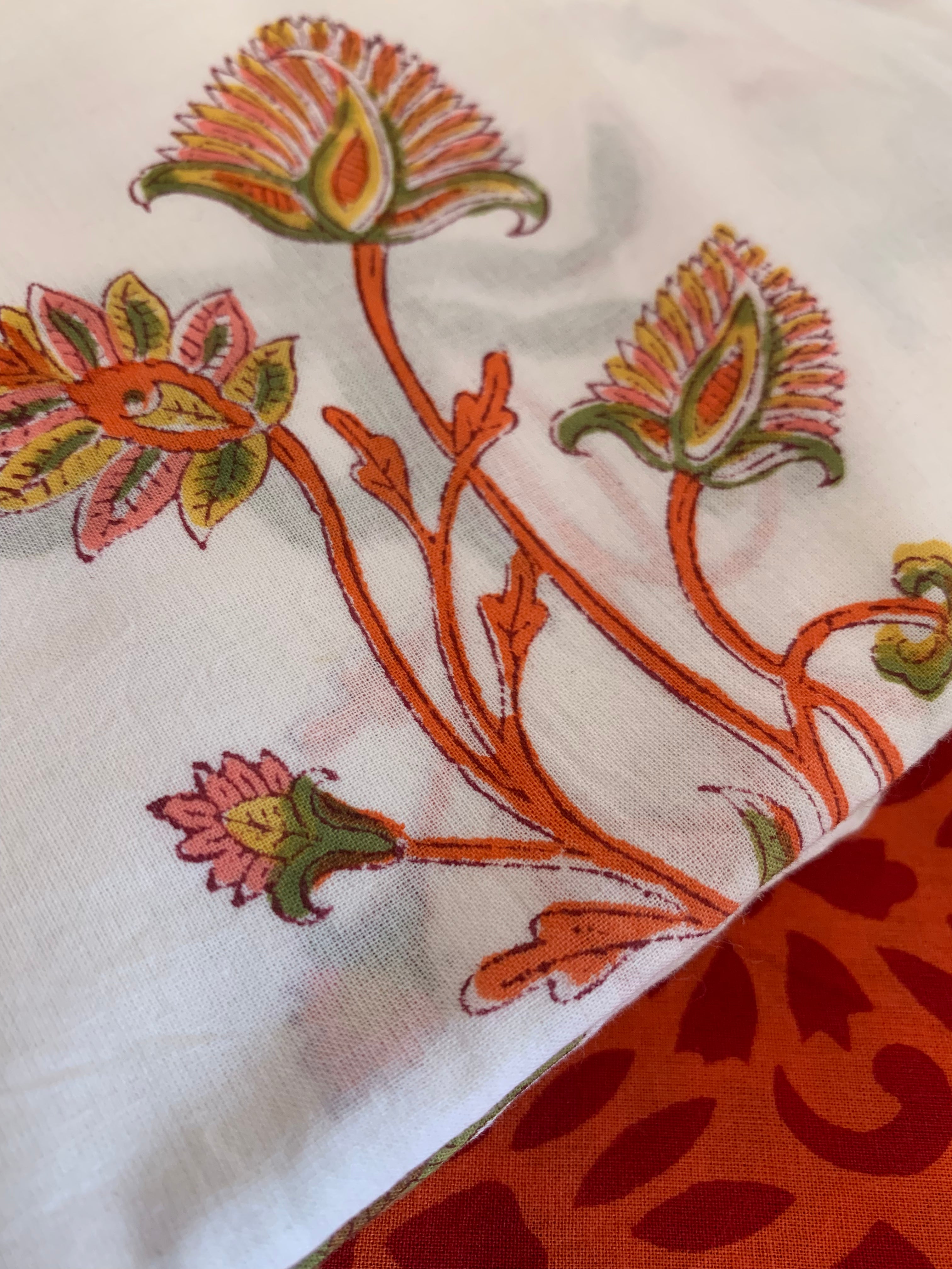Handblock Cotton Kurta Bottom Set