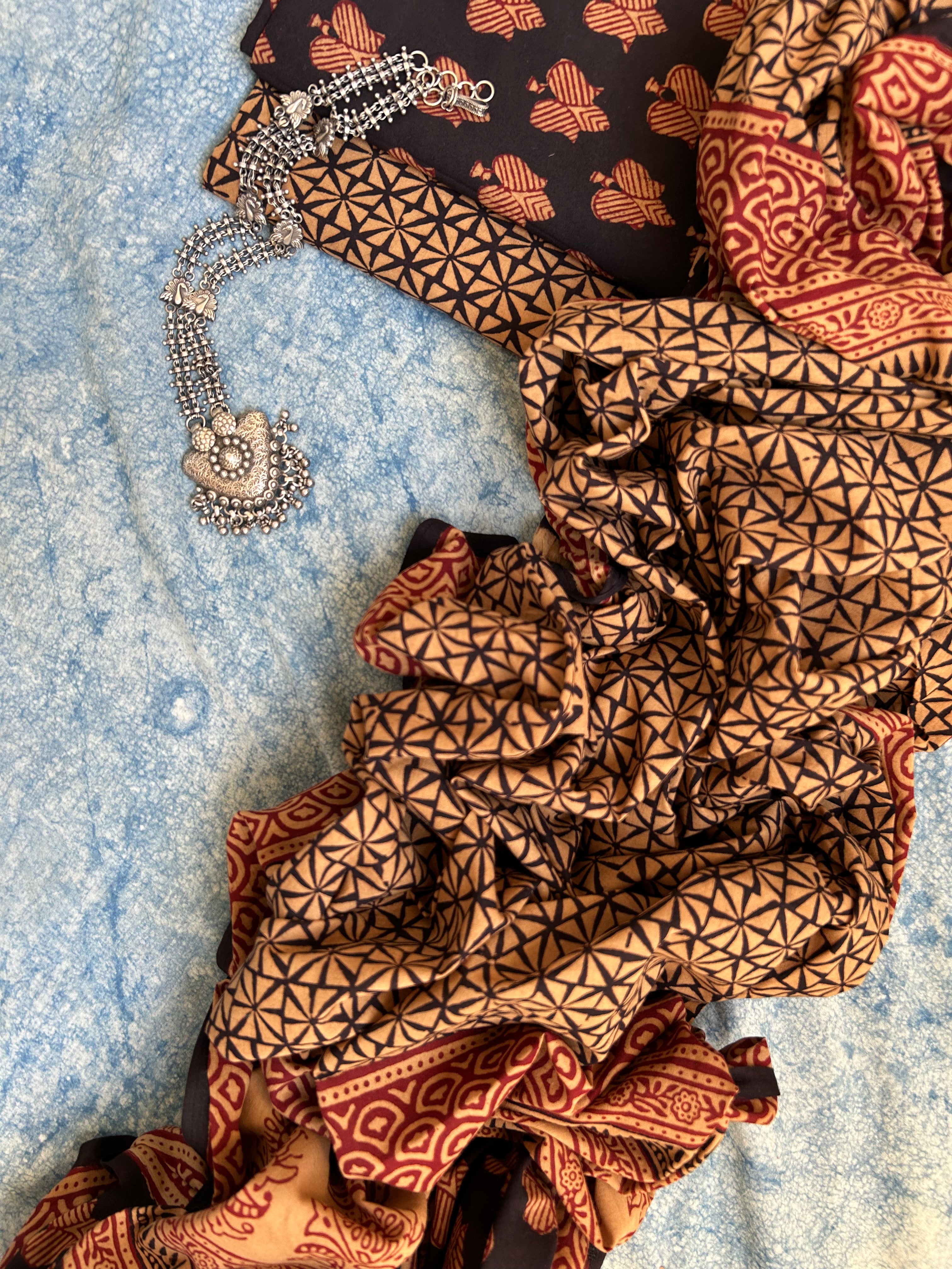 Natural Dyed Bagh Block Print Cotton Suit