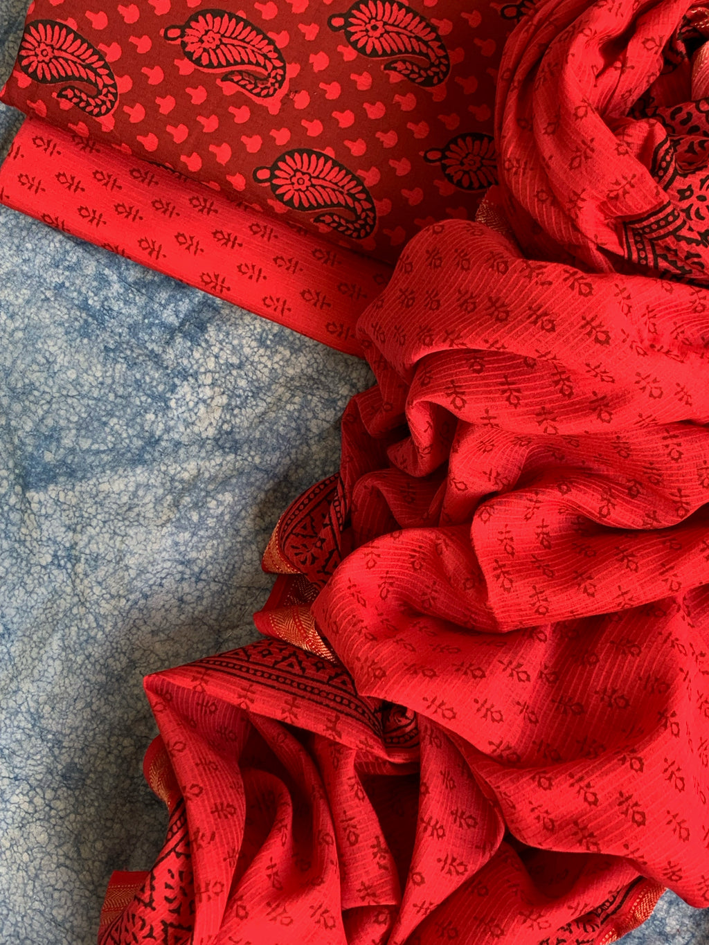 Handblock Maheshwari Bagh Suit