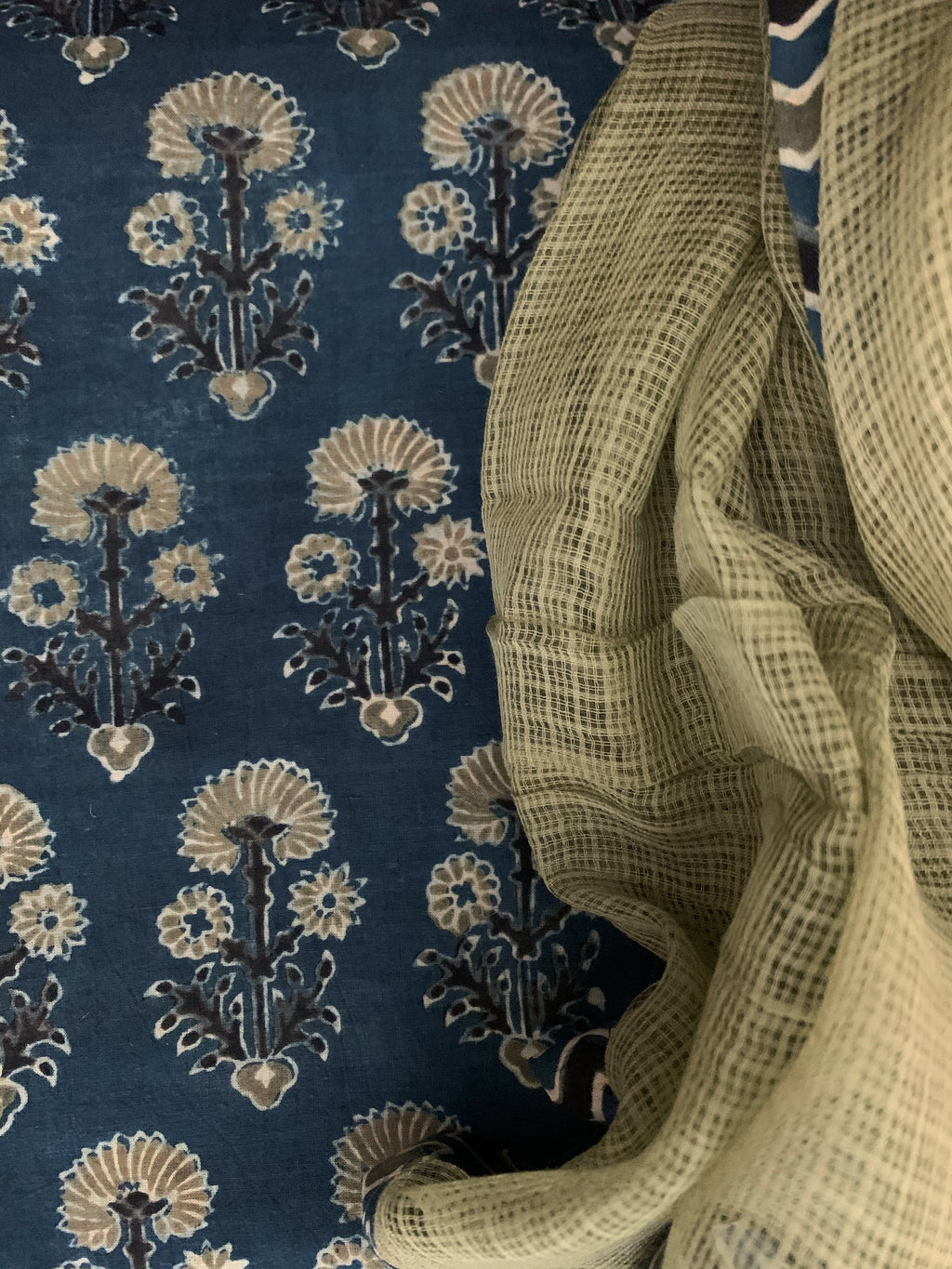 Handblock Ajrakh Cotton Kota Suit
