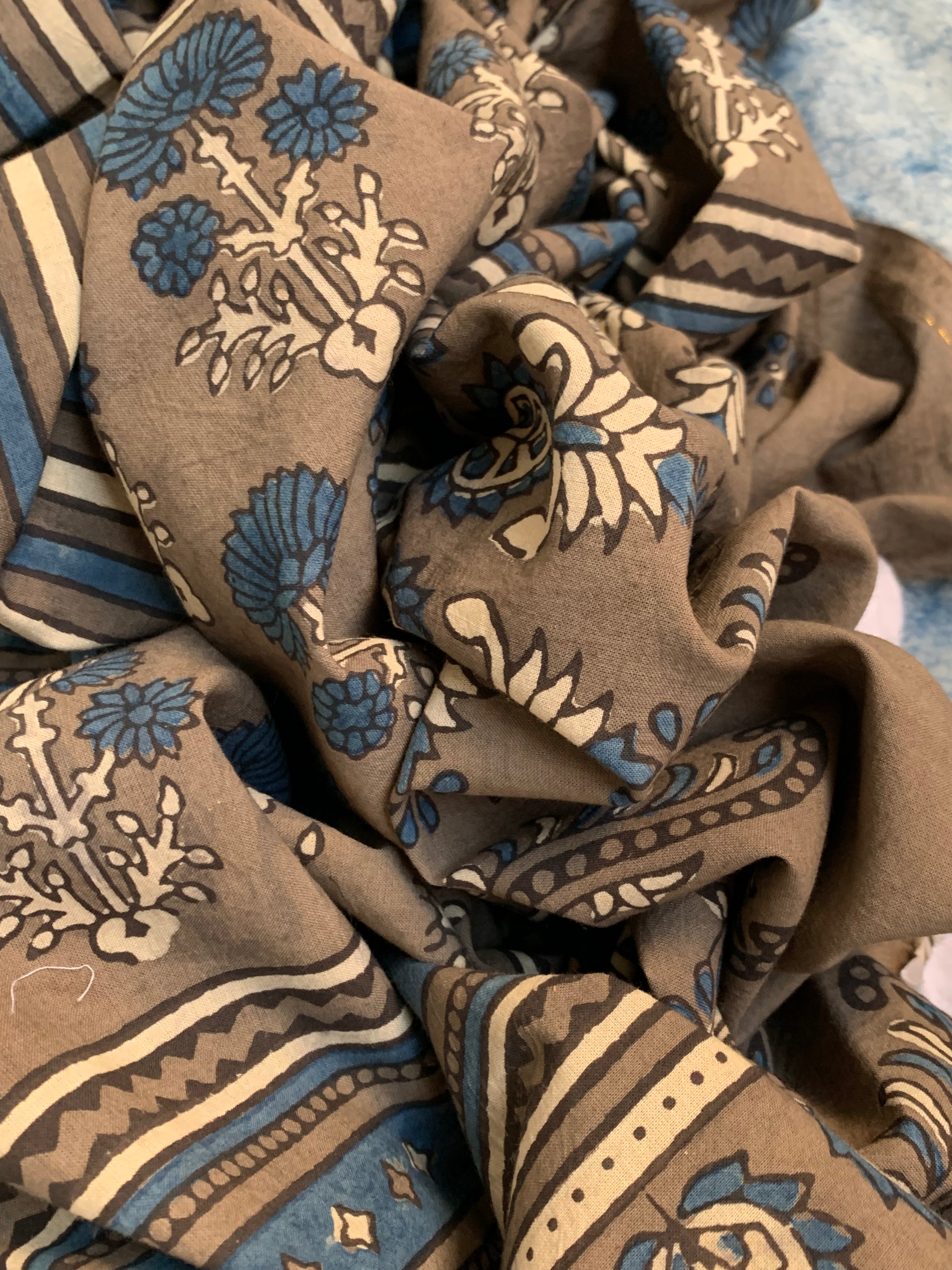 Natural Dyes Handblock Ajrakh Cotton Suit