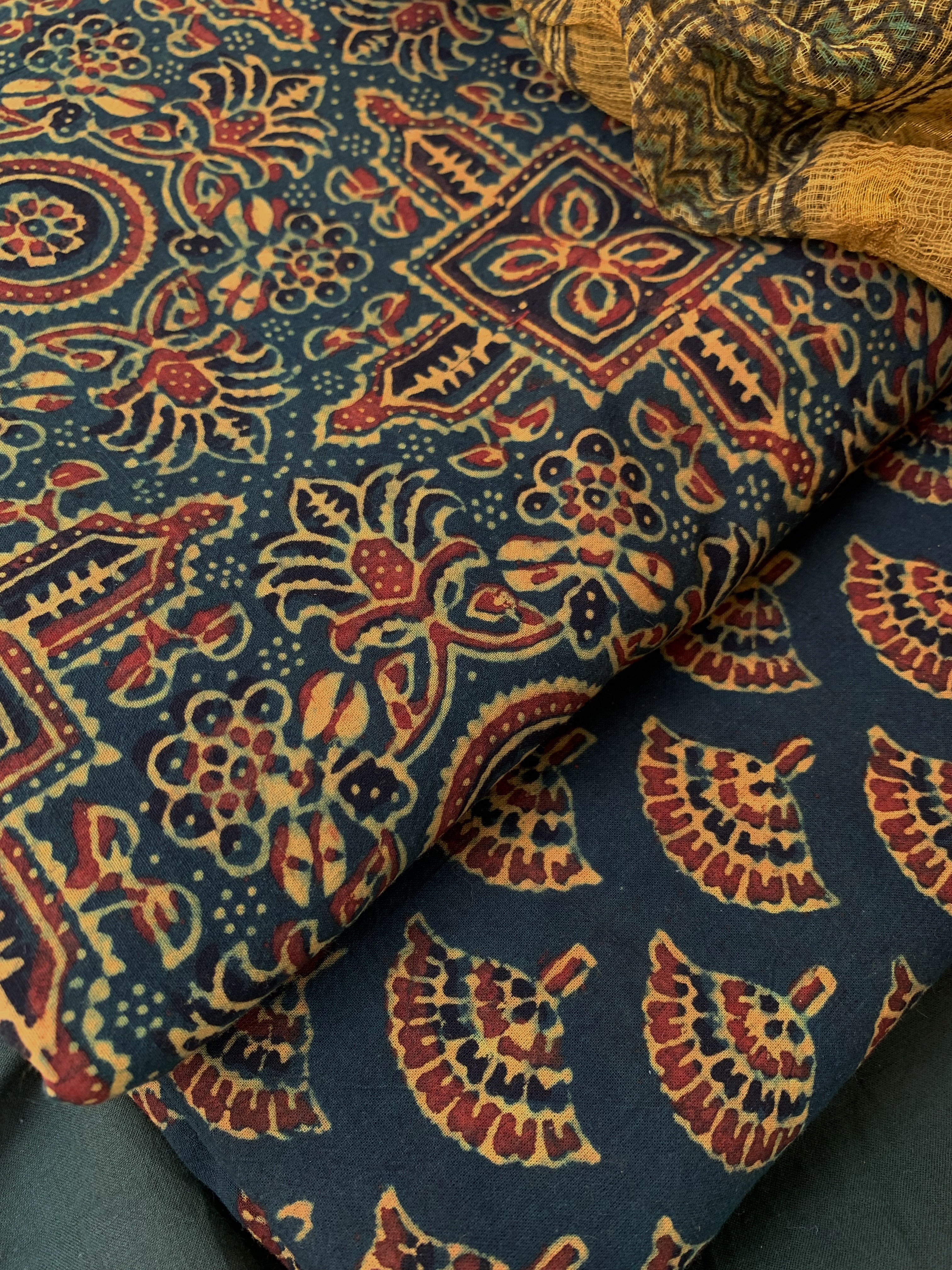 Handblock Ajrakh Cotton Kota Suit
