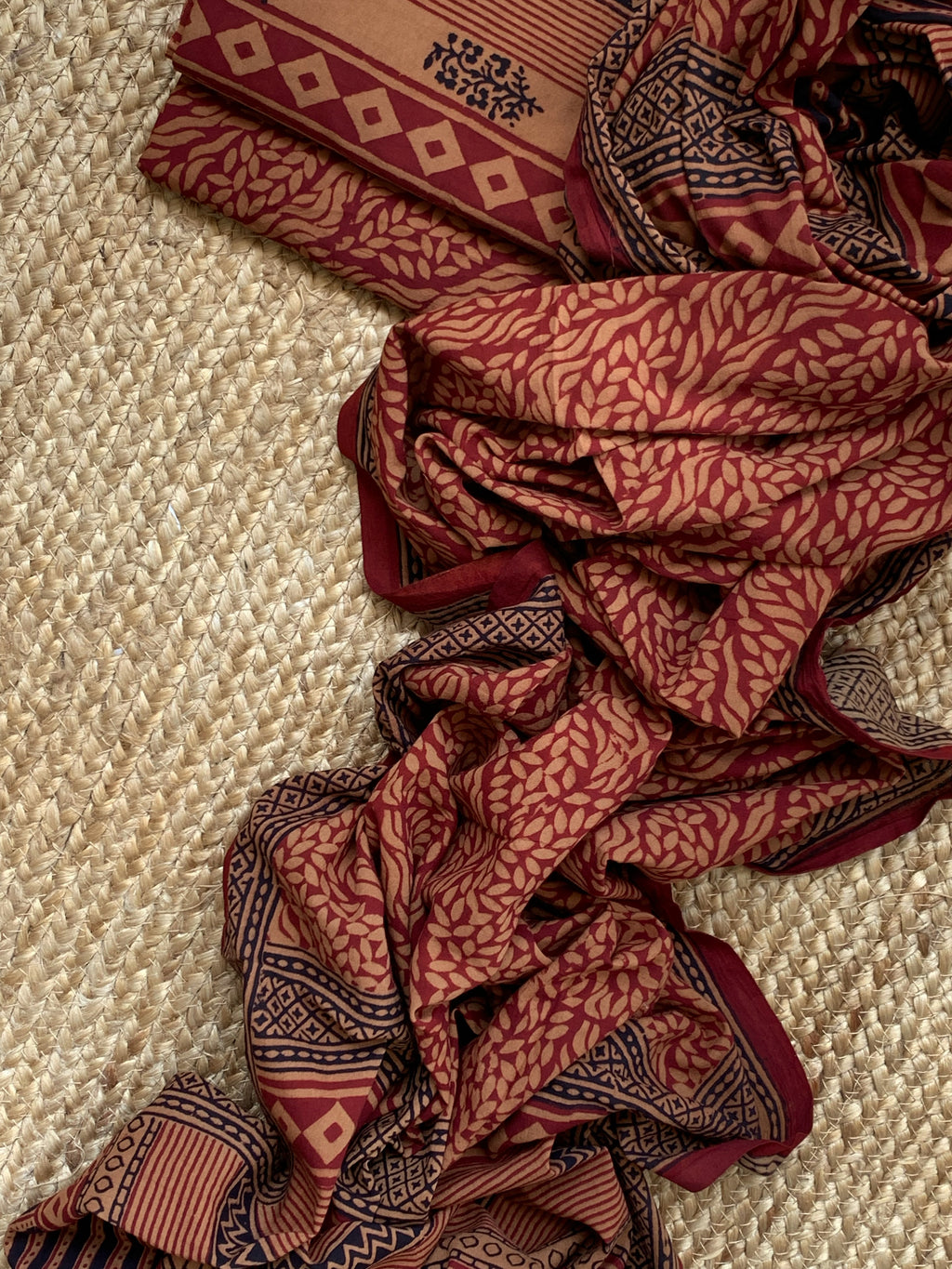 Natural Dyed Bagh Block Print Cotton Suit