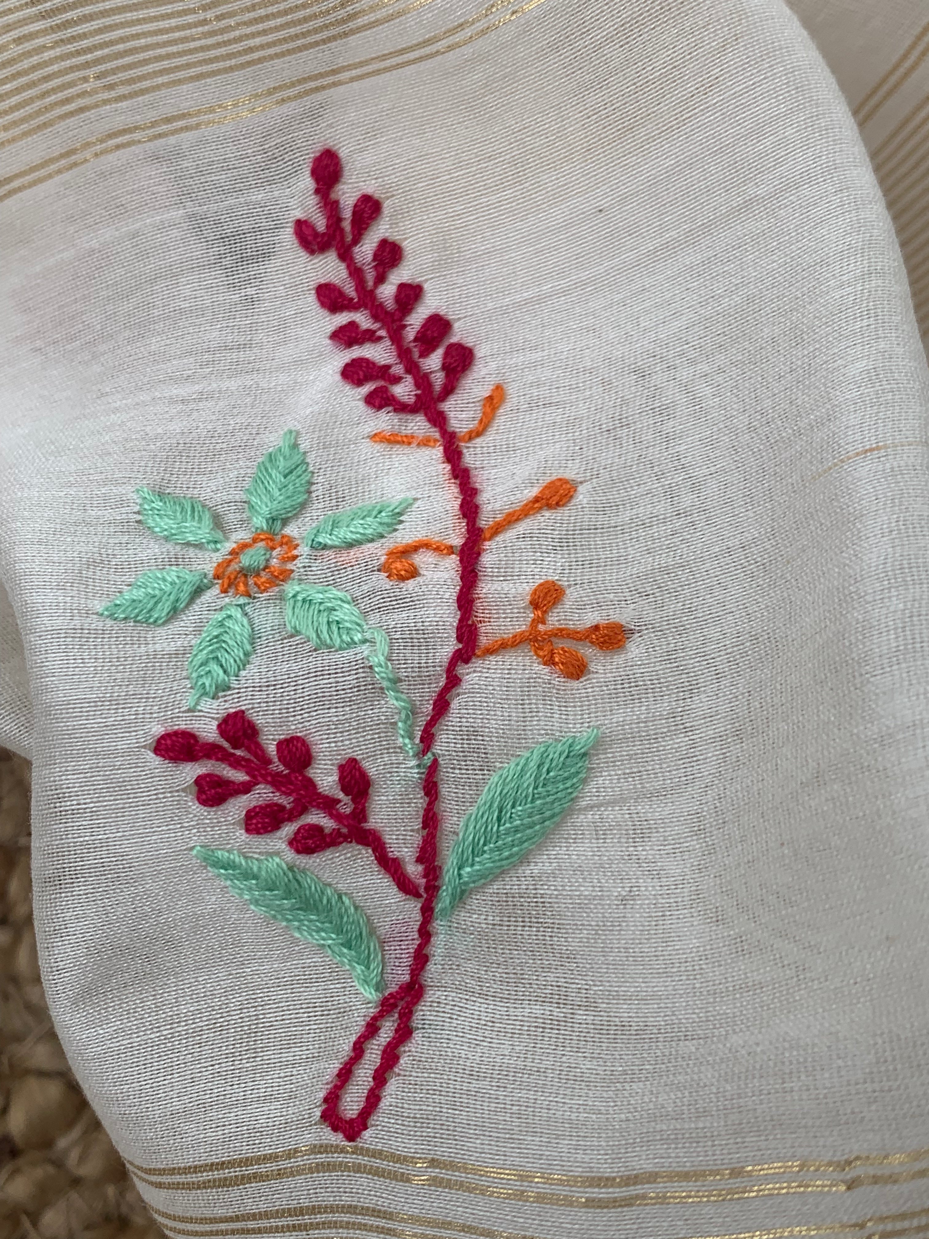 Handwoven Chikankari Maheshwari Kurta dupatta set