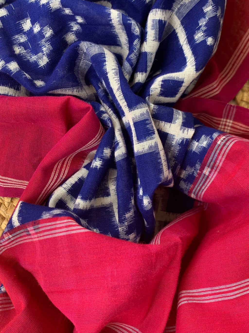 Handwoven Double Ikat Kurta Telia Dupatta Set