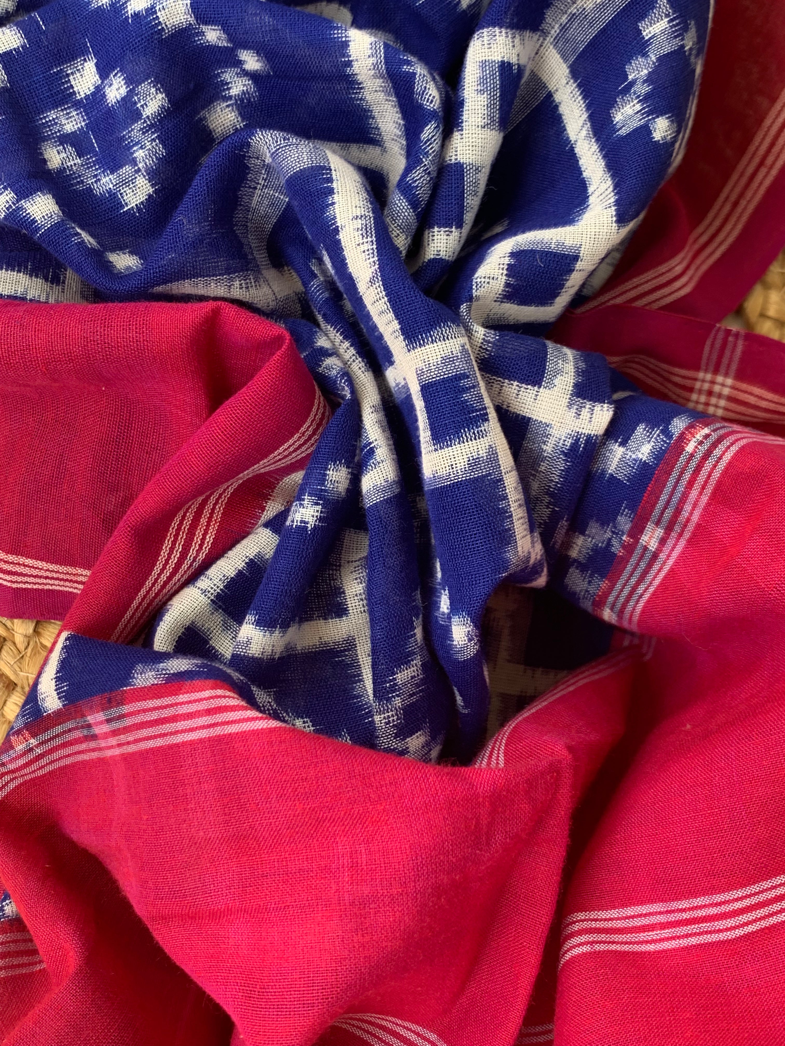 Handwoven Double Ikat Kurta Telia Dupatta Set