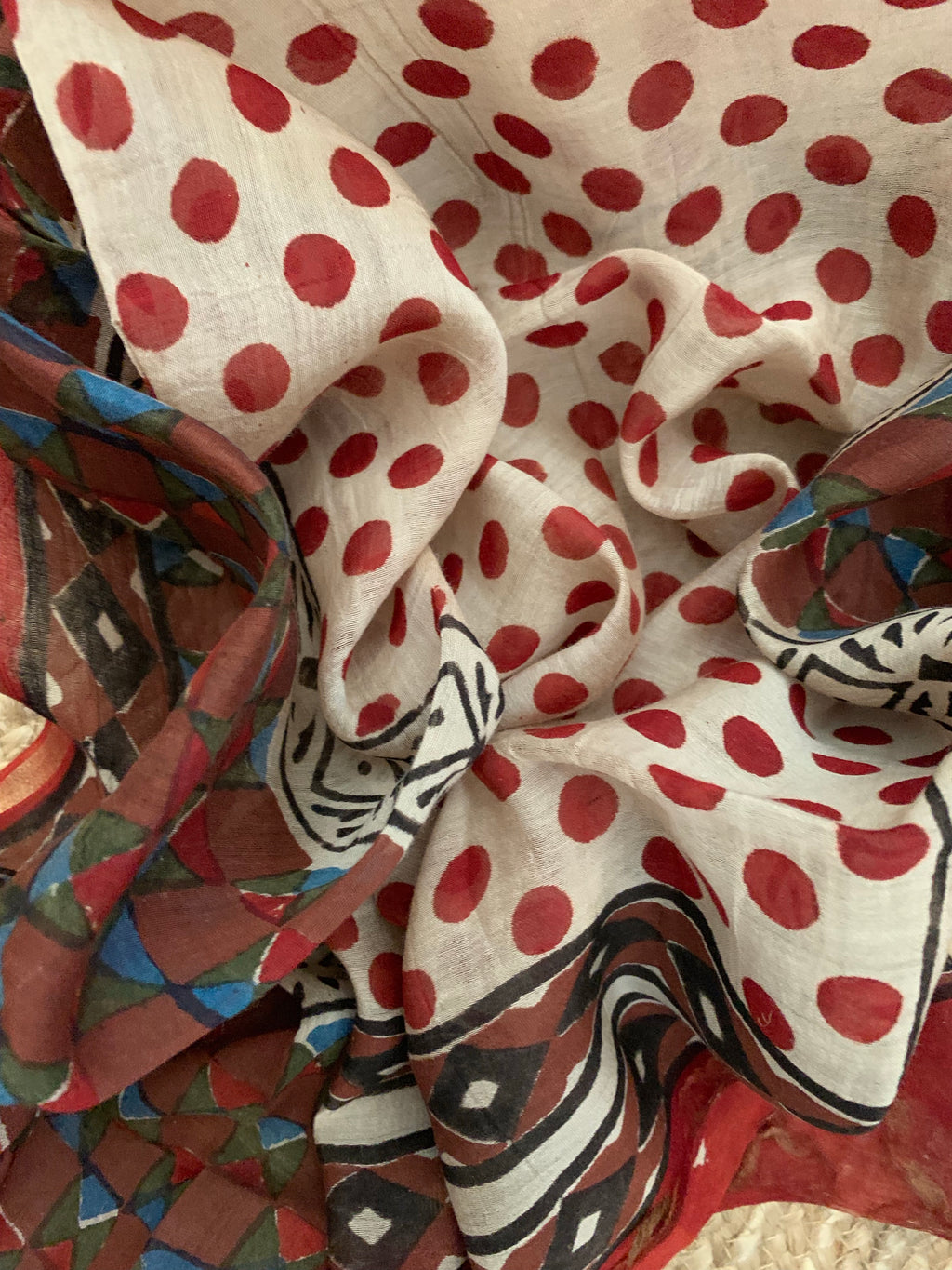 Handblock chanderi suit