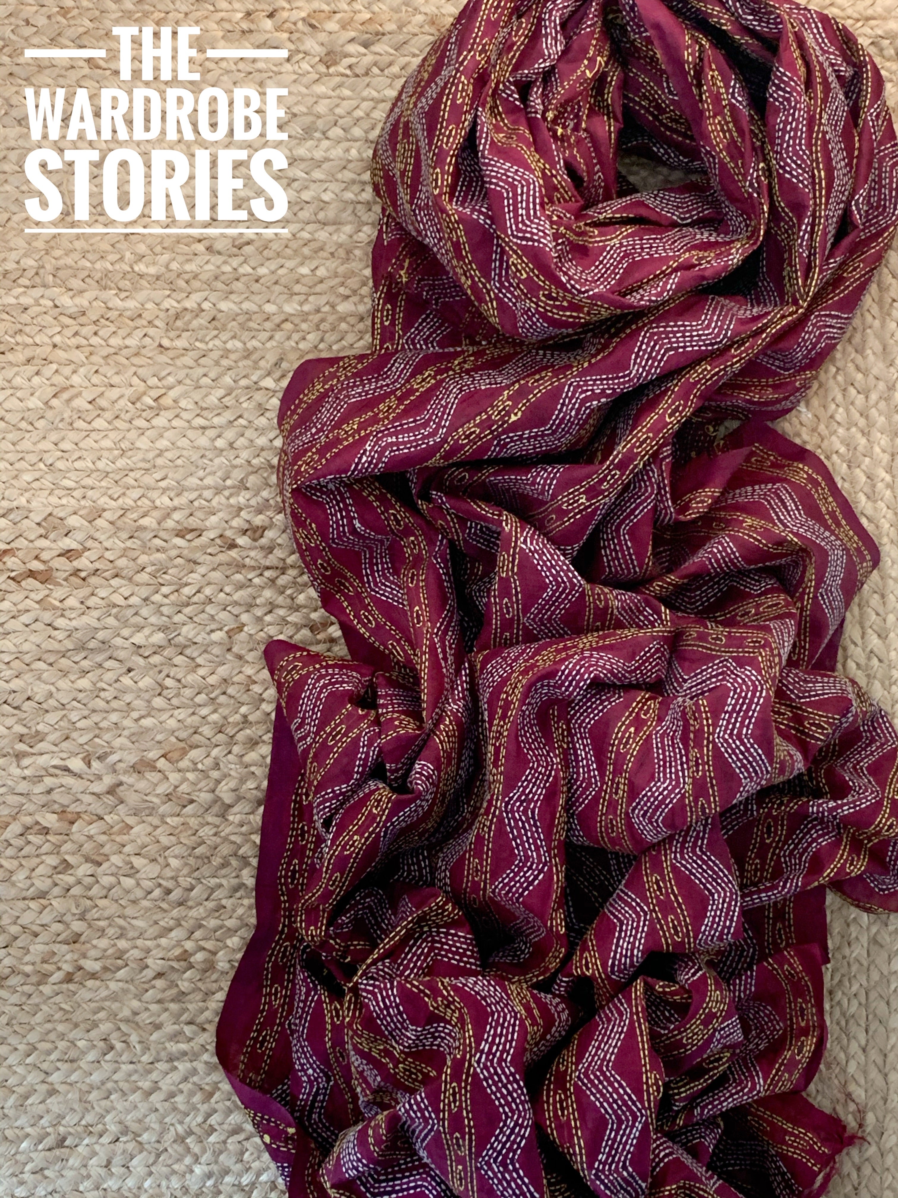 Handcrafted Kantha Cotton Silk Dupatta