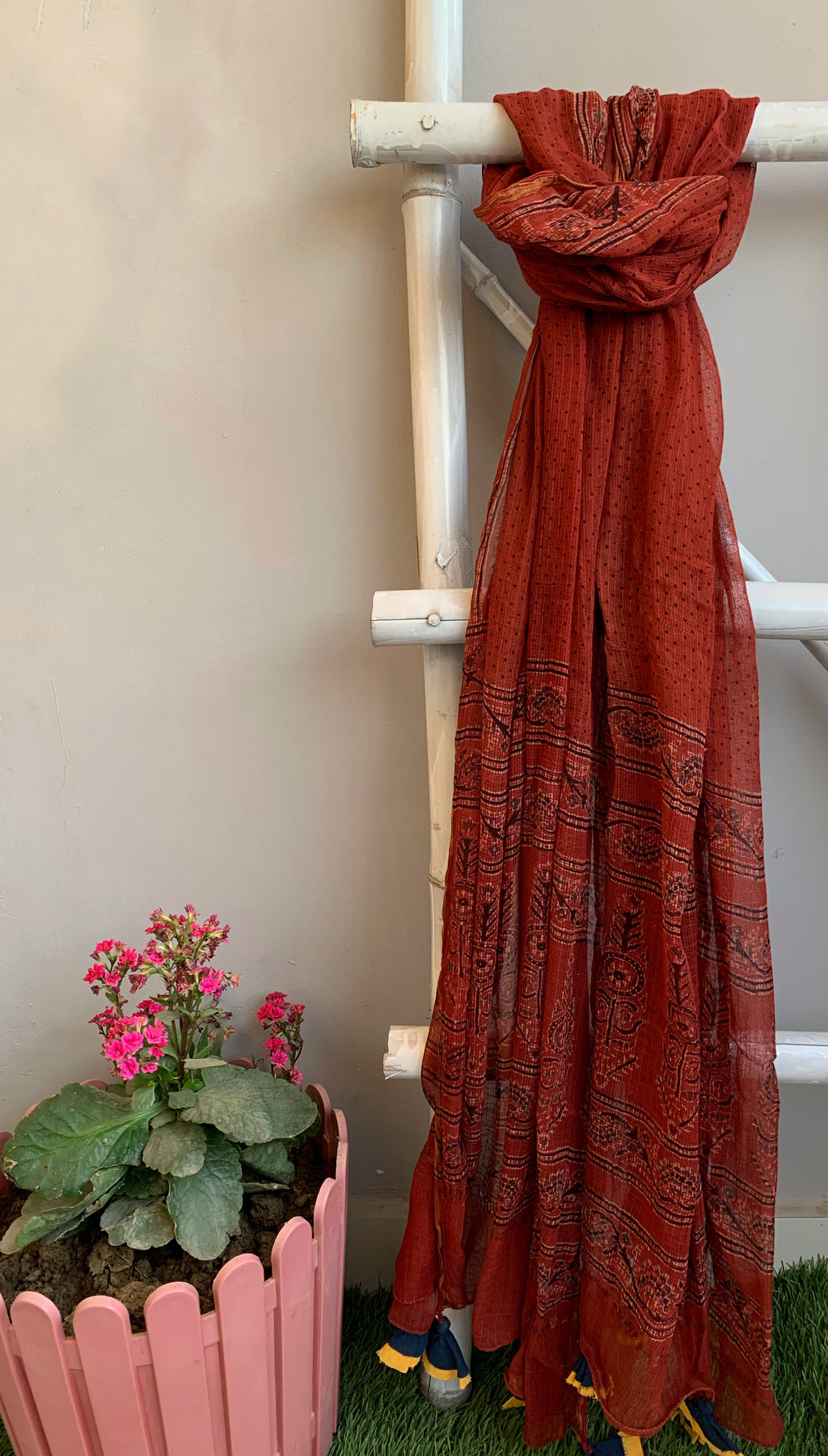 Handblock Ajrakh Kota Dupatta