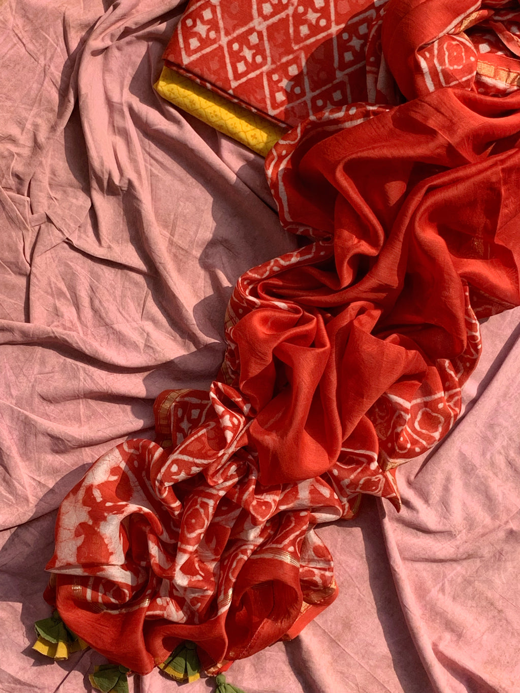 Handblock Chanderi Suit