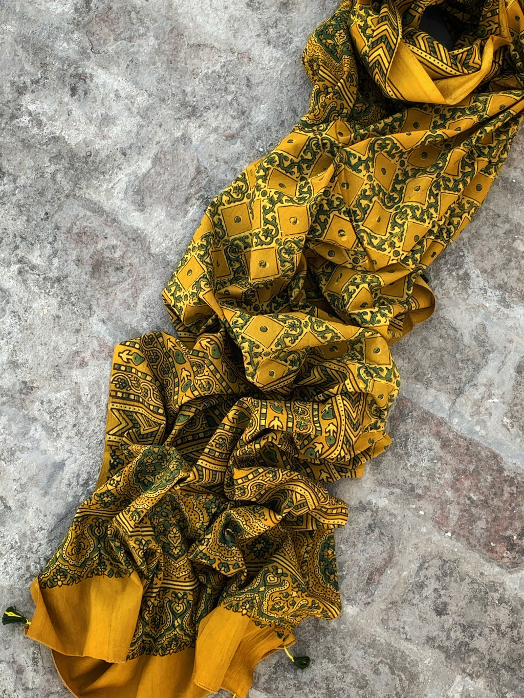 Handblock Ajrakh Dupatta