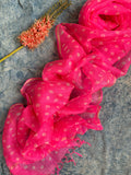 Handcrafted Tie-Dye Silk Kota Doria Dupatta