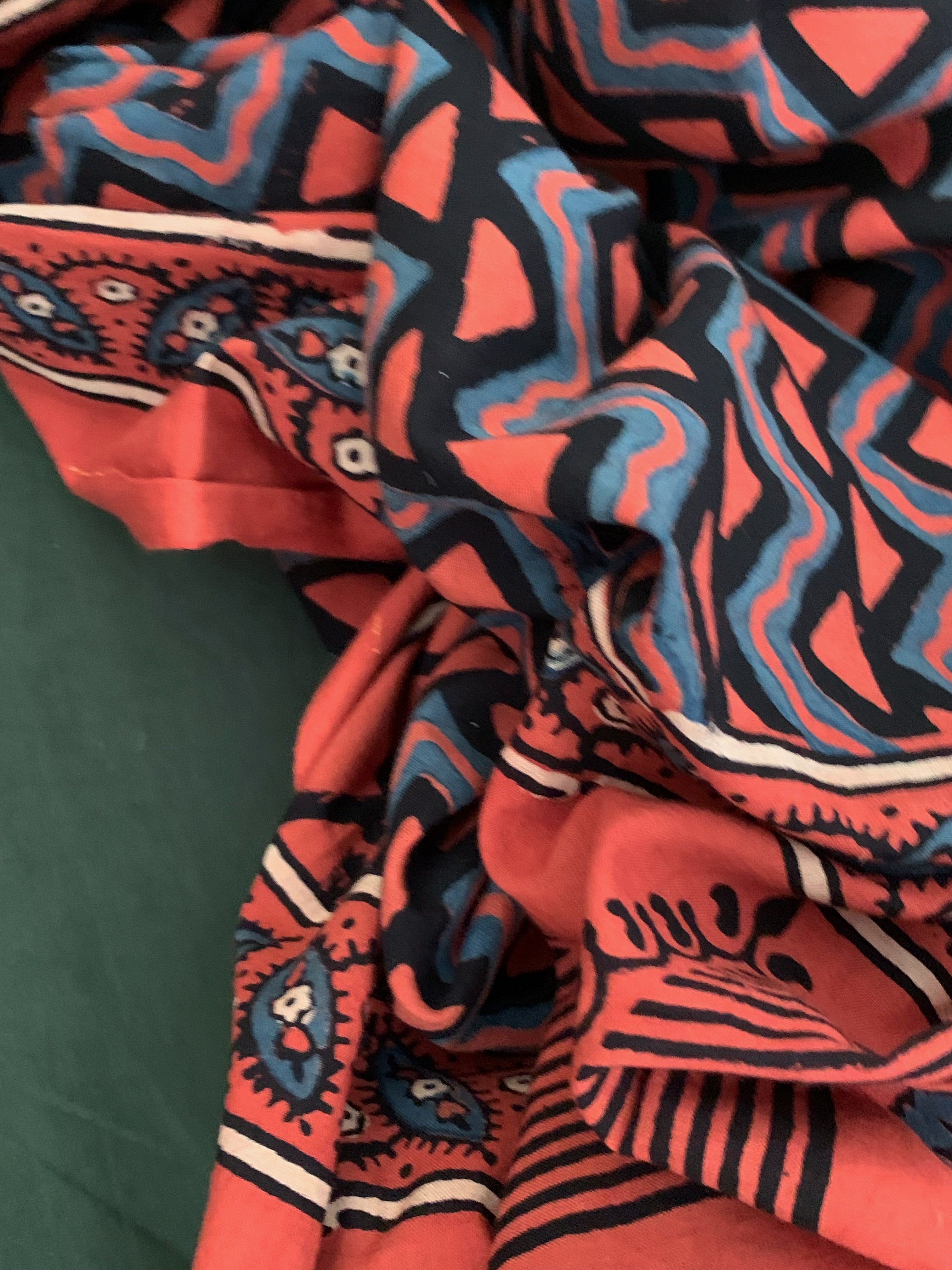 Handblock Ajrakh Cotton Suit