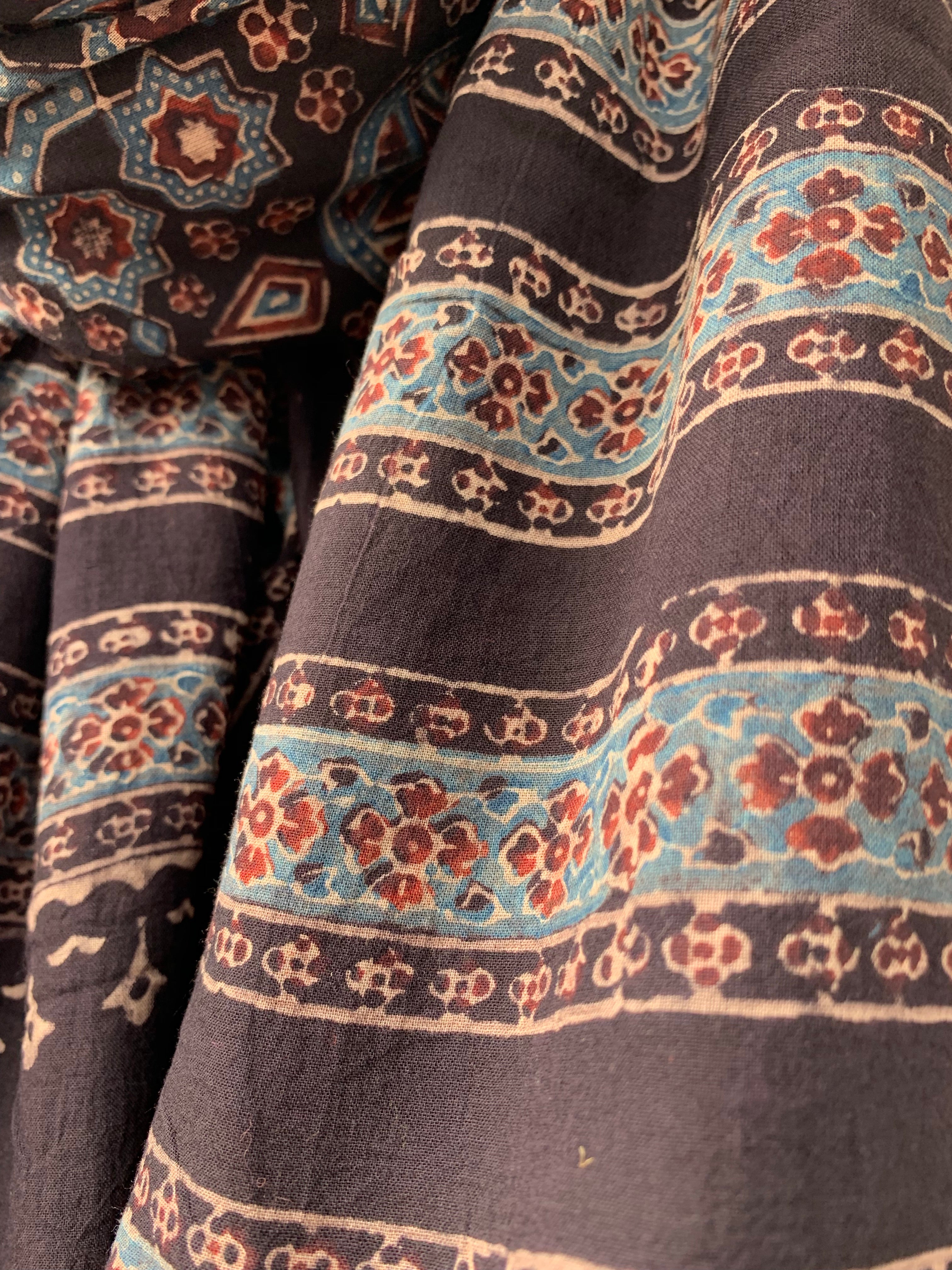 Handblock Ajrakh Dupatta