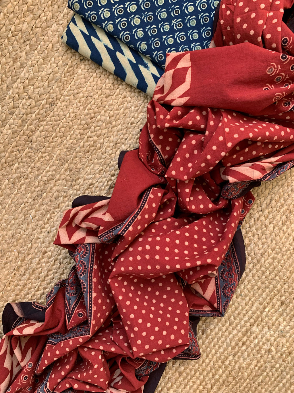 Natural Dyes Handblock Ajrakh Cotton Suit