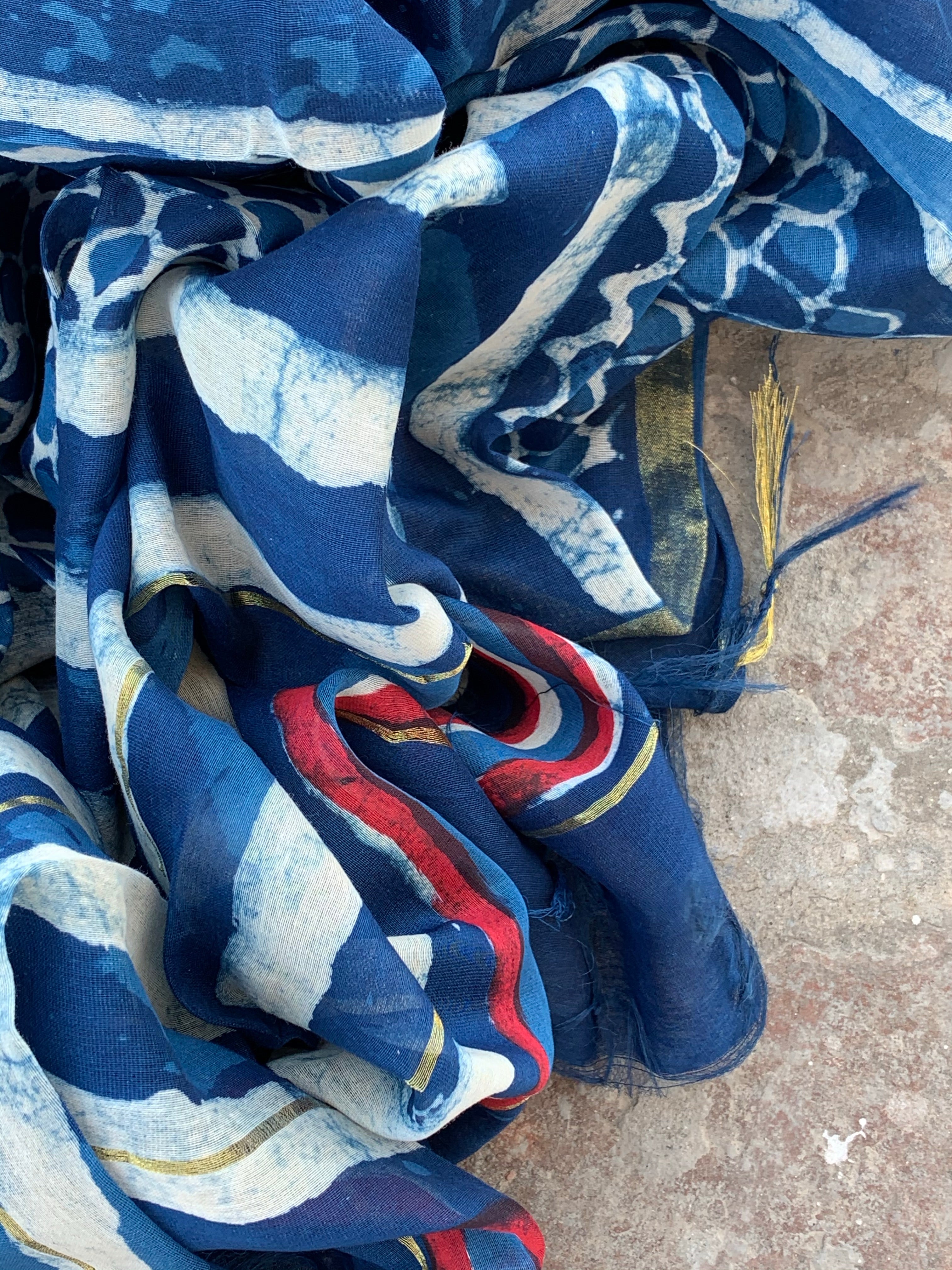 Handblock chanderi suit