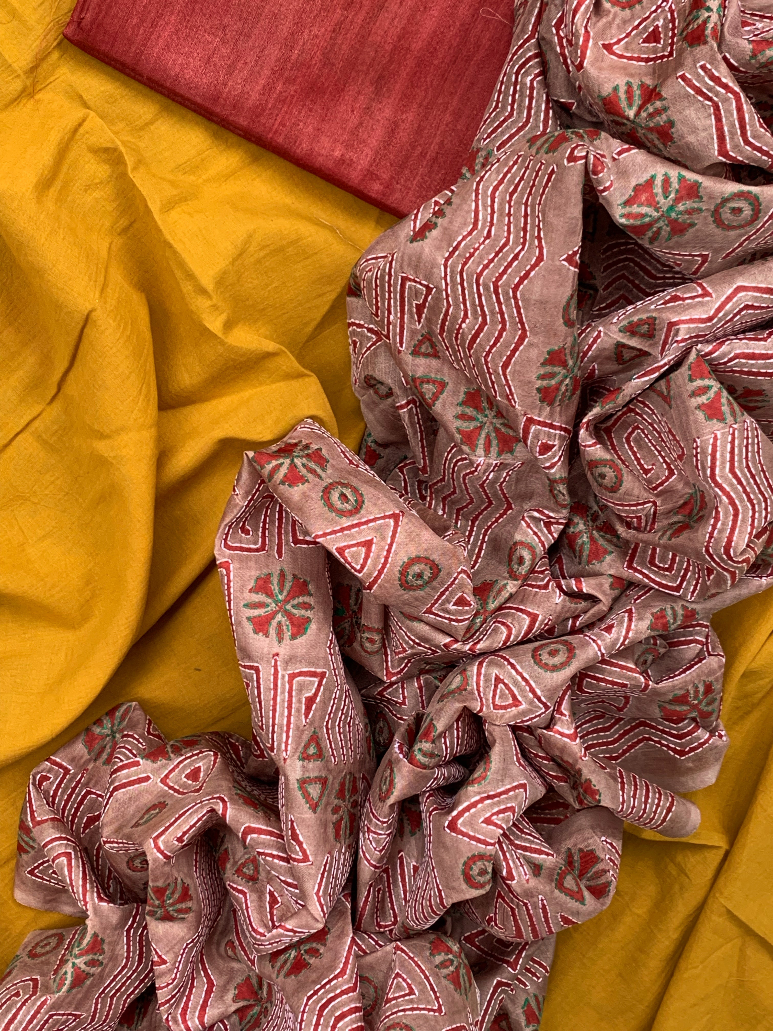 Handwoven Tussar Silk Kurta Dupatta Set
