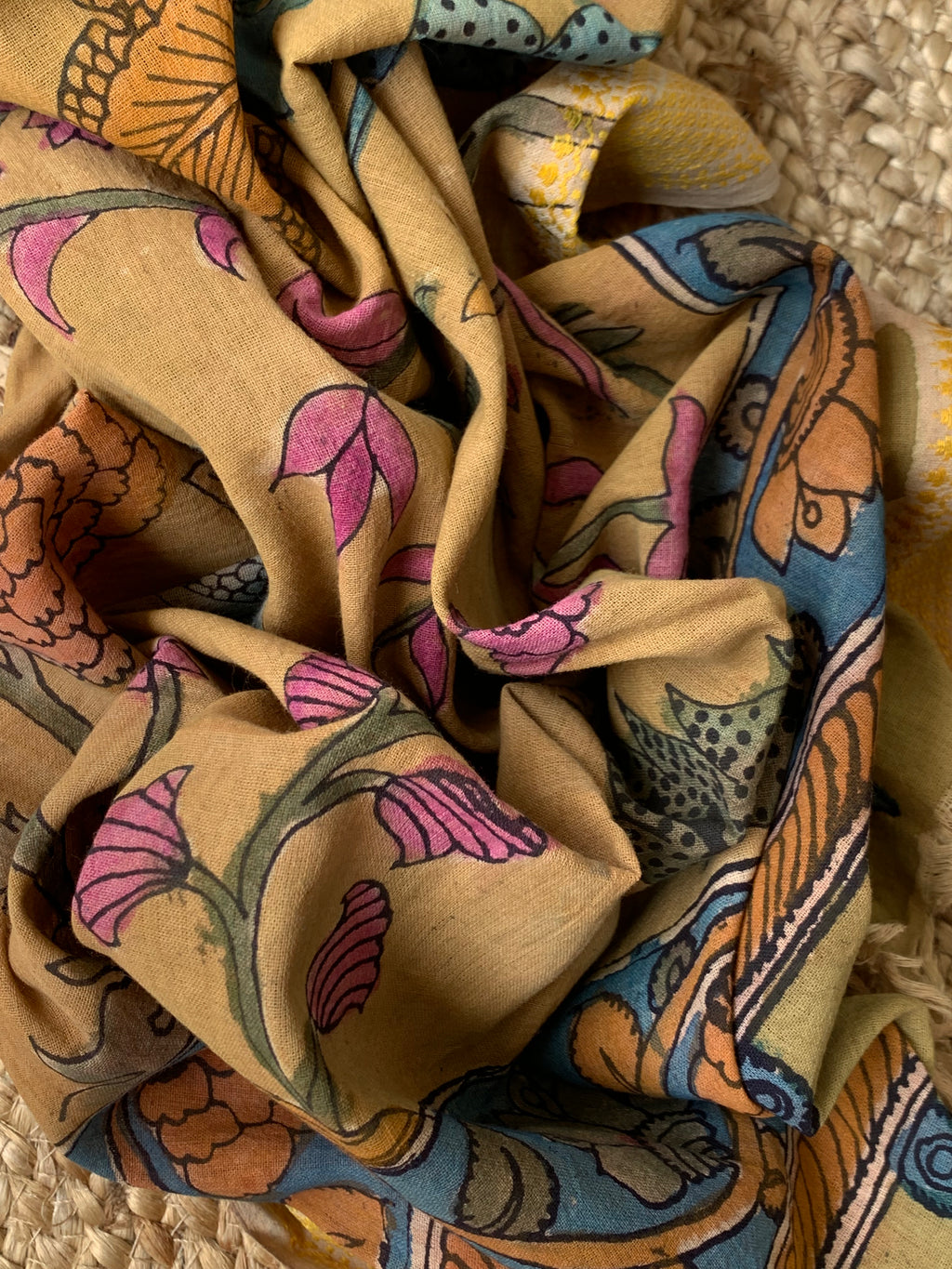 Handwoven Handcrafted Kalamkari Kurta Dupatta Set