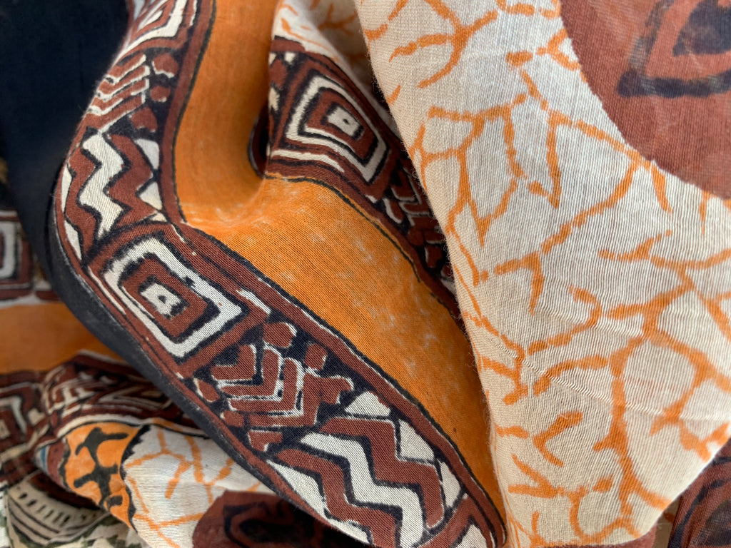 Handblock chanderi suit
