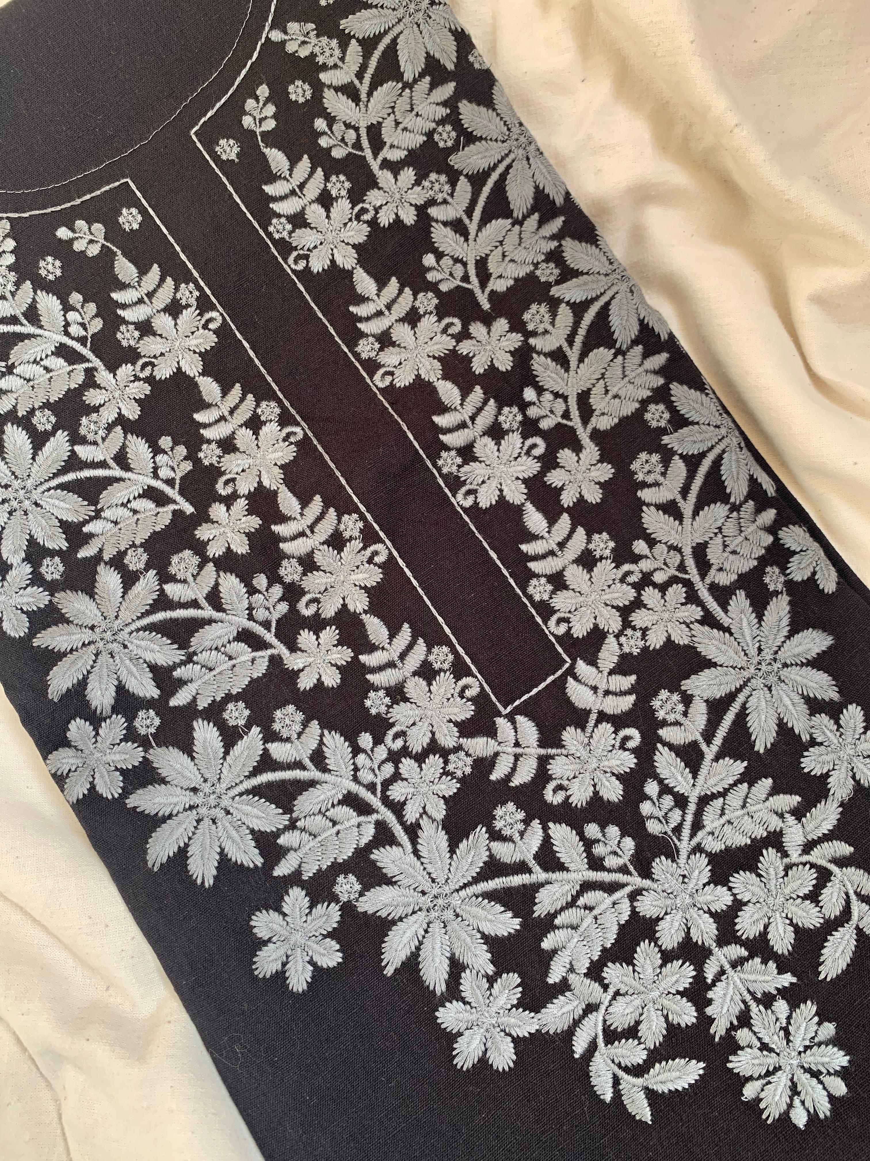 Hand Machine Embroidered Kurta