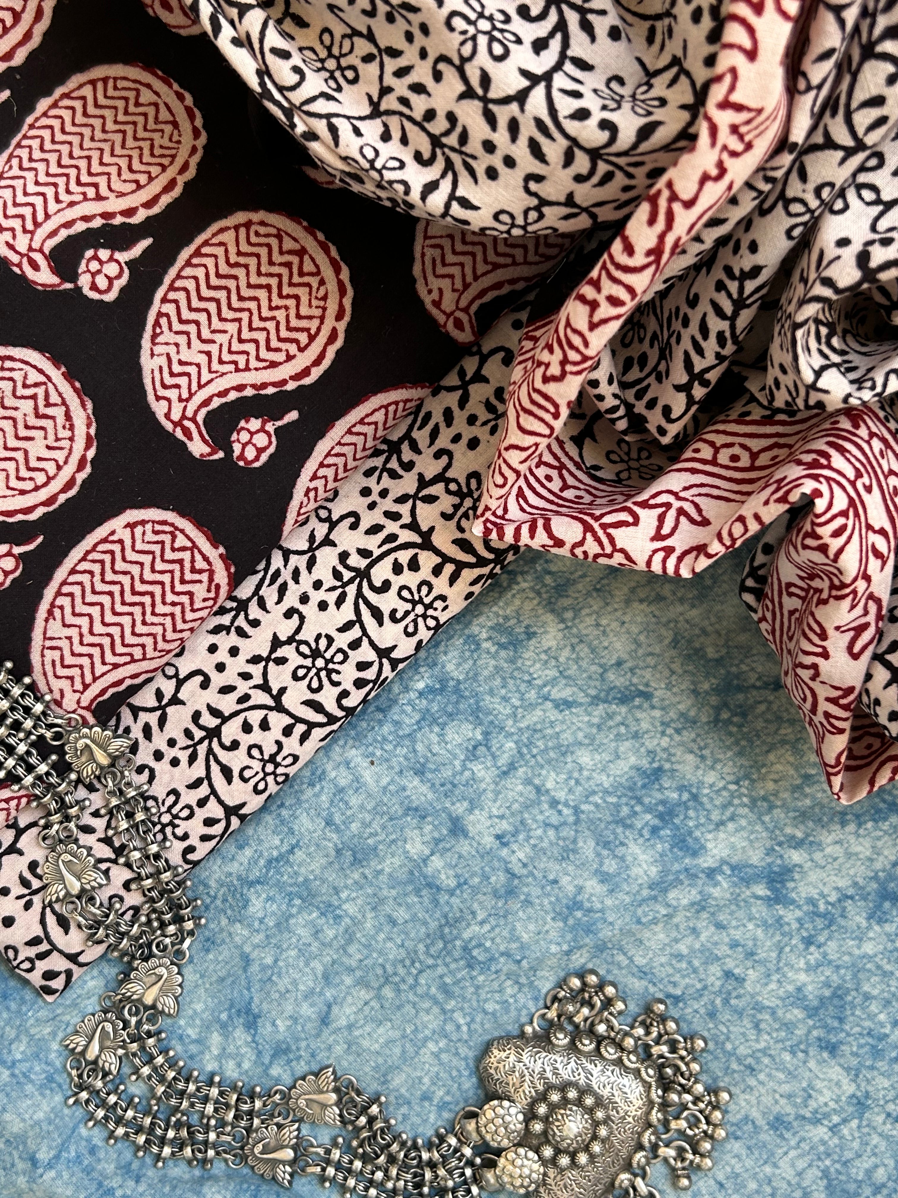 Natural Dyed Bagh Block Print Cotton Suit