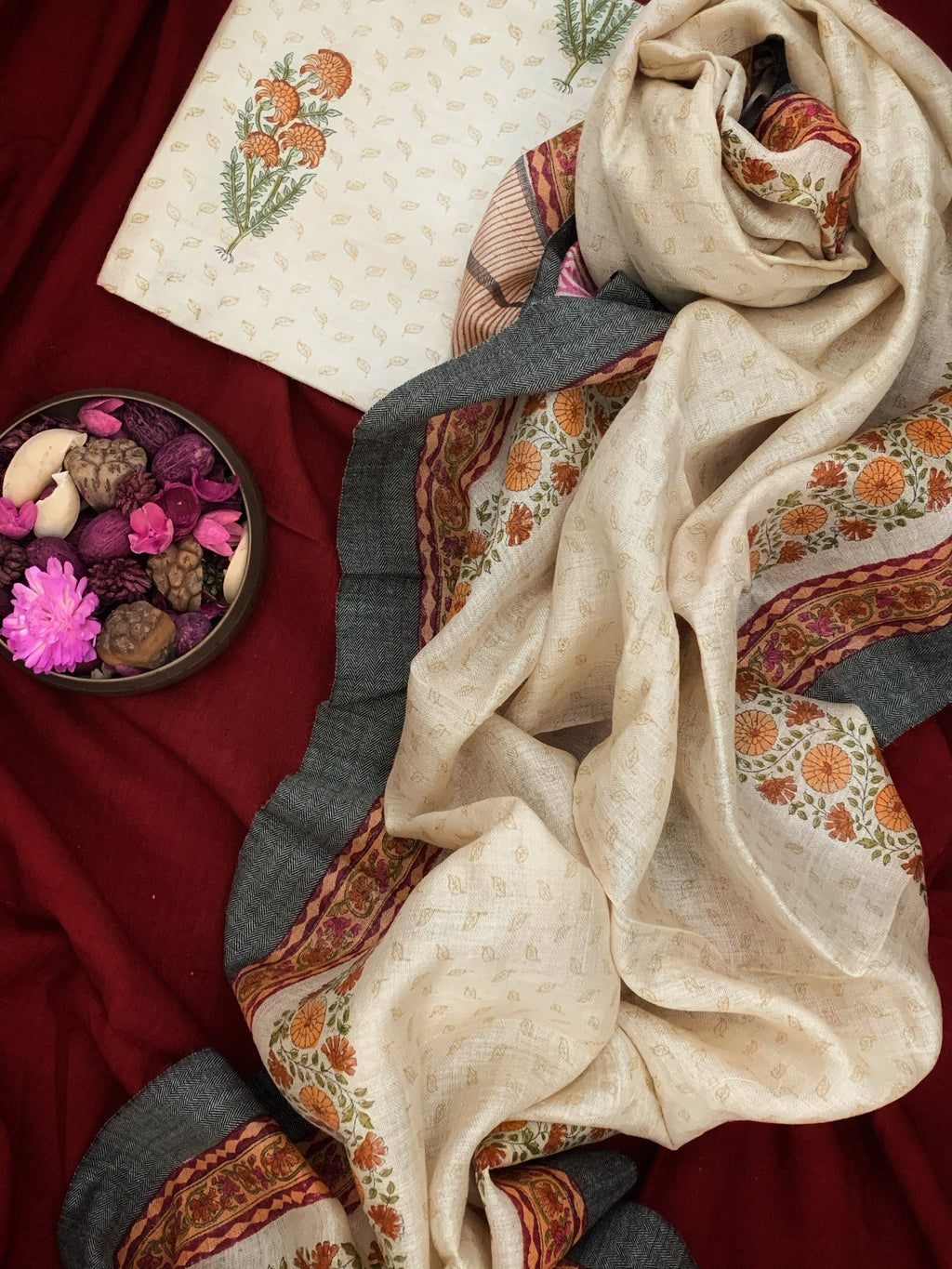 Tussar Munga Silk Kurta Dupatta Set
