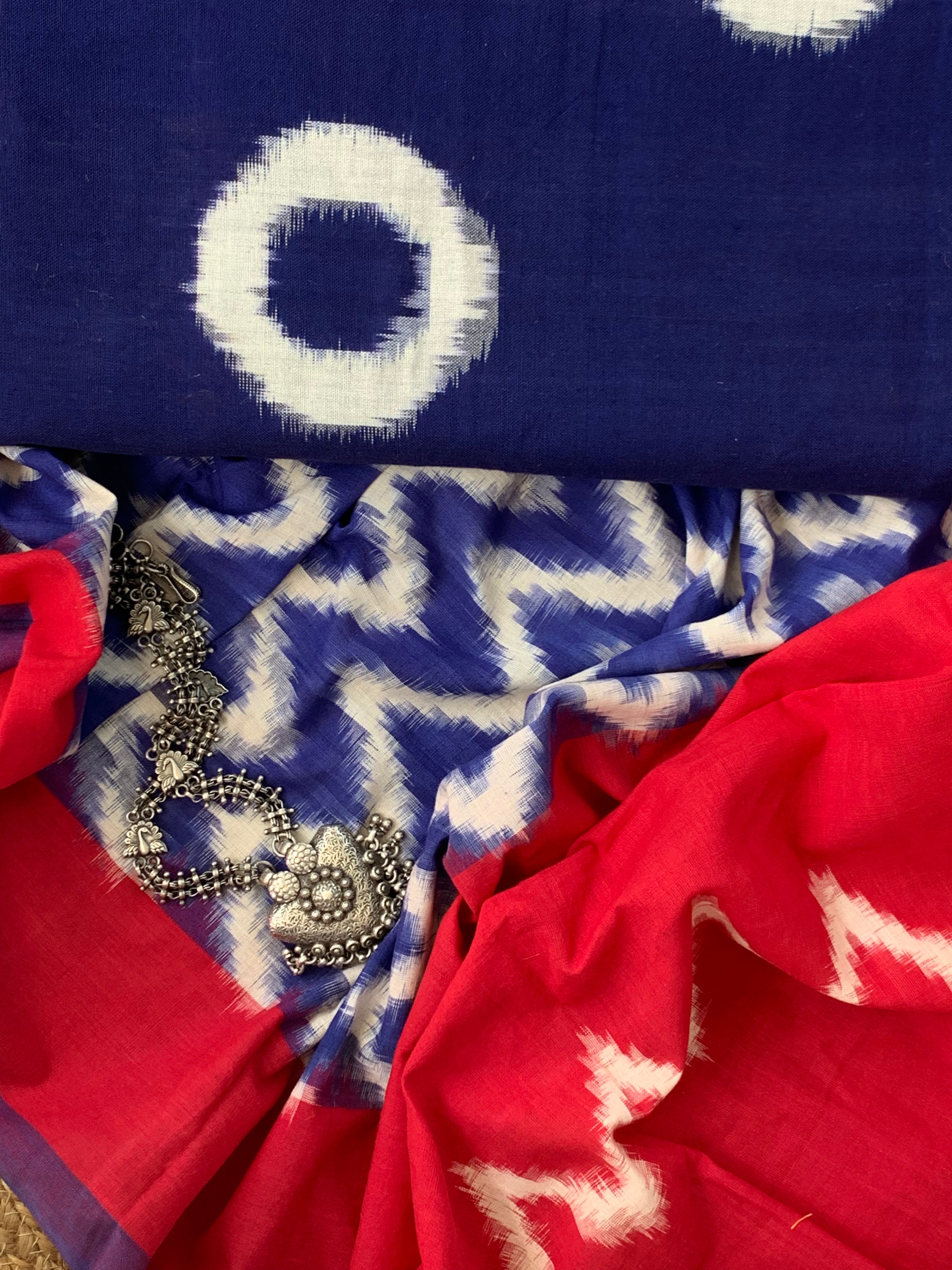 Handwoven Double Ikat Kurta Dupatta Set