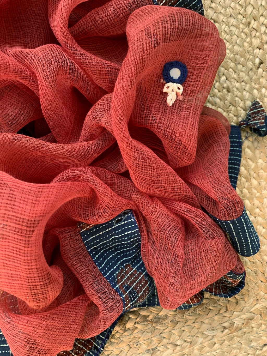 Handblock Ajrakh Cotton Kota Set