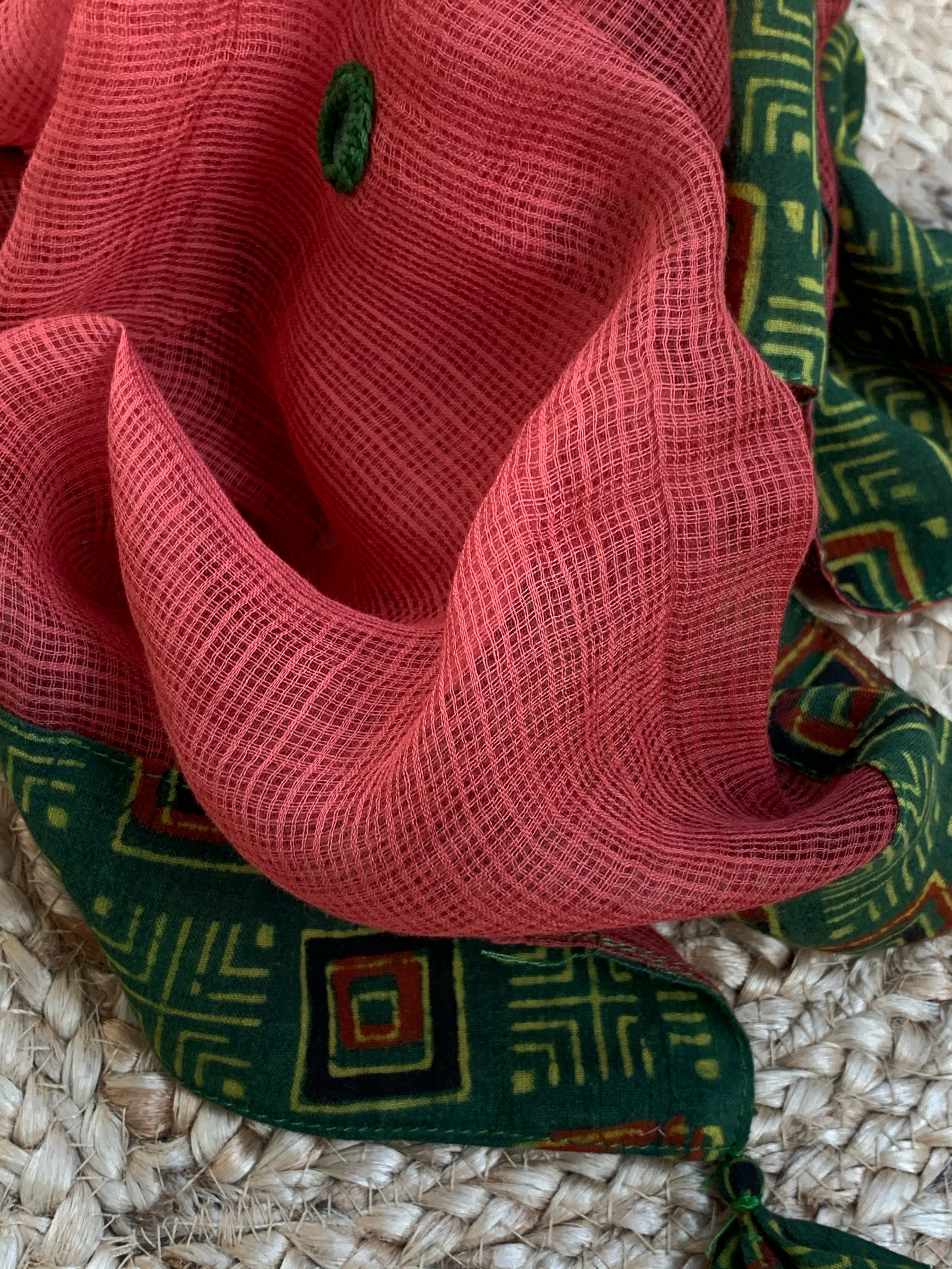 Handblock Ajrakh Cotton Kota Suit