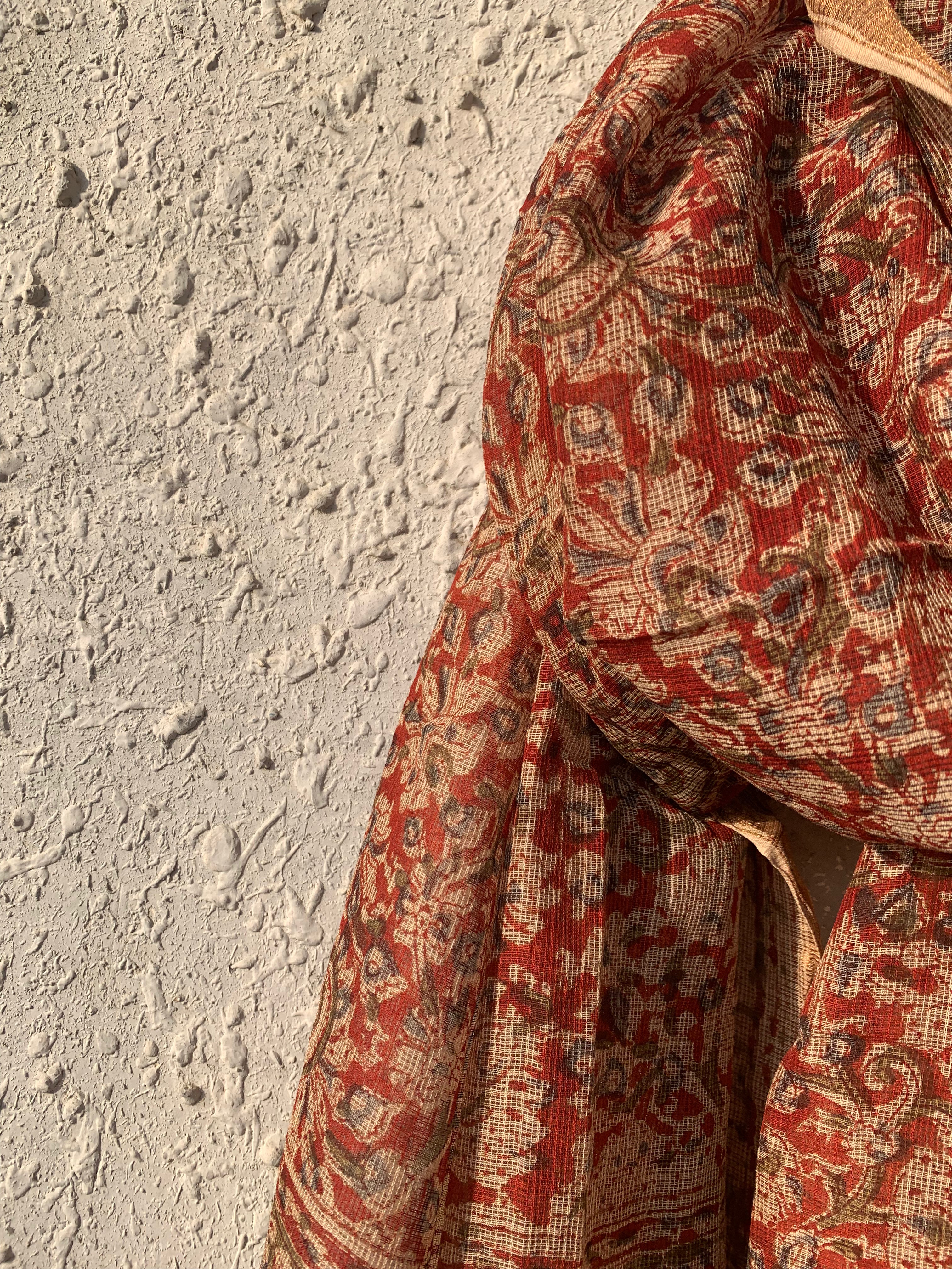Handwoven and Handblock Natural Dye Kalamkari Kota Dupatta