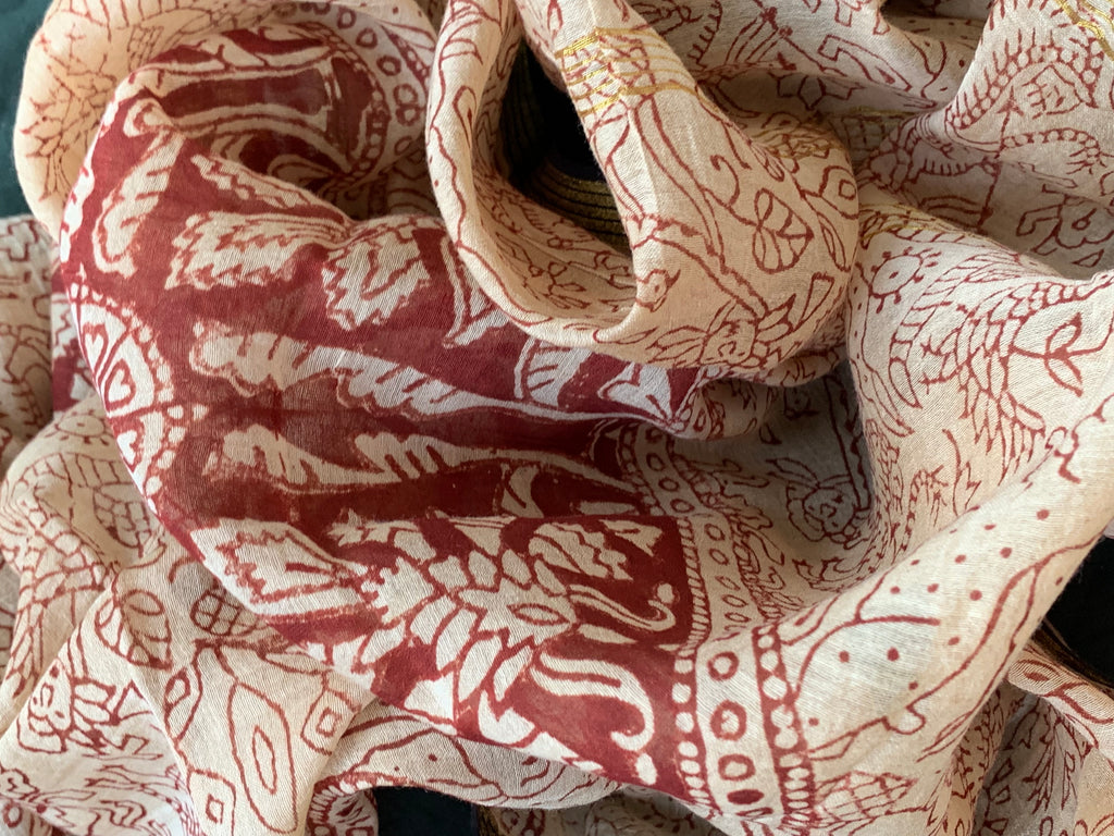 Handblock Cotton Chanderi Suit