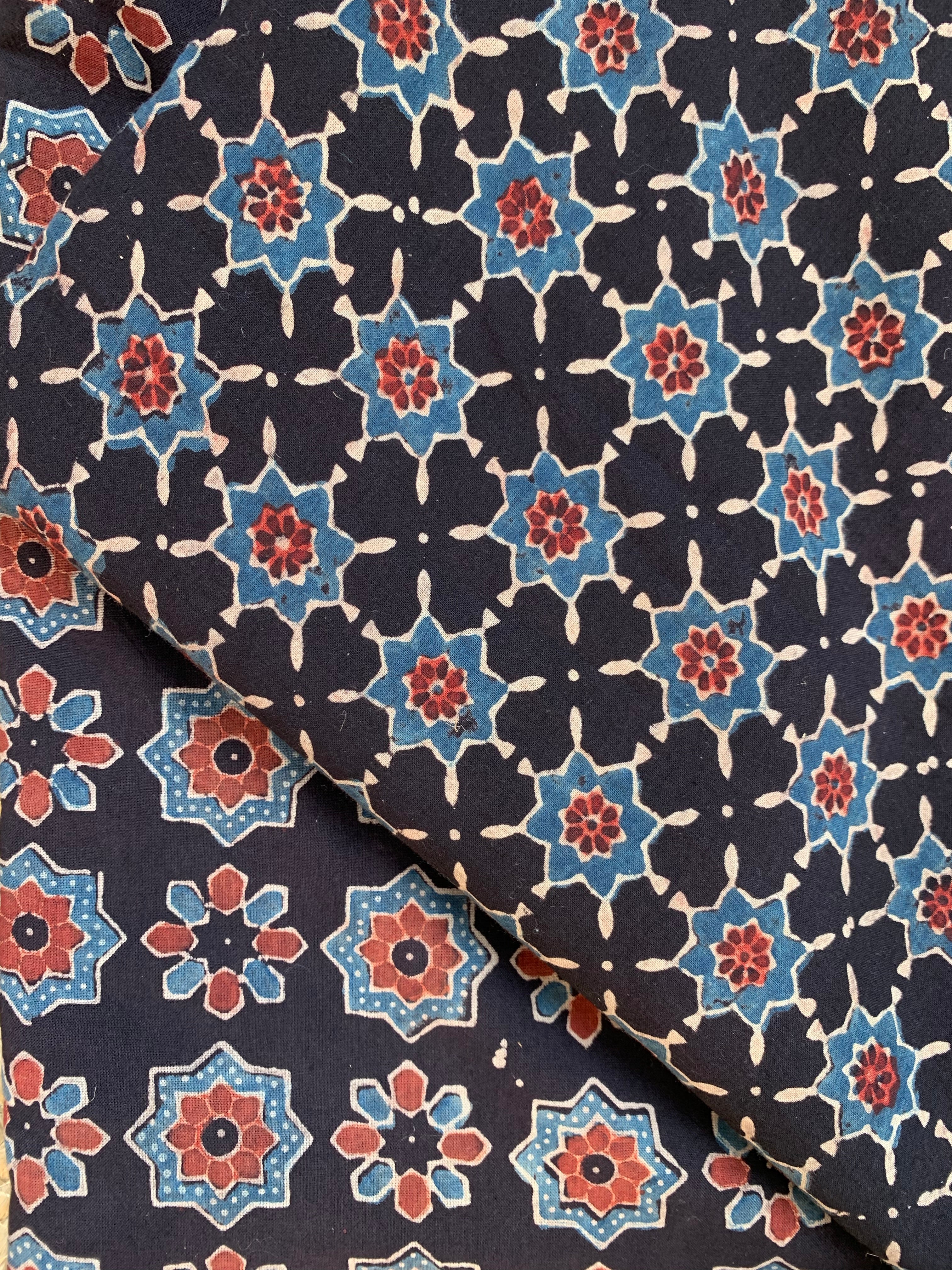 Handblock Ajrakh Cotton Kota Suit