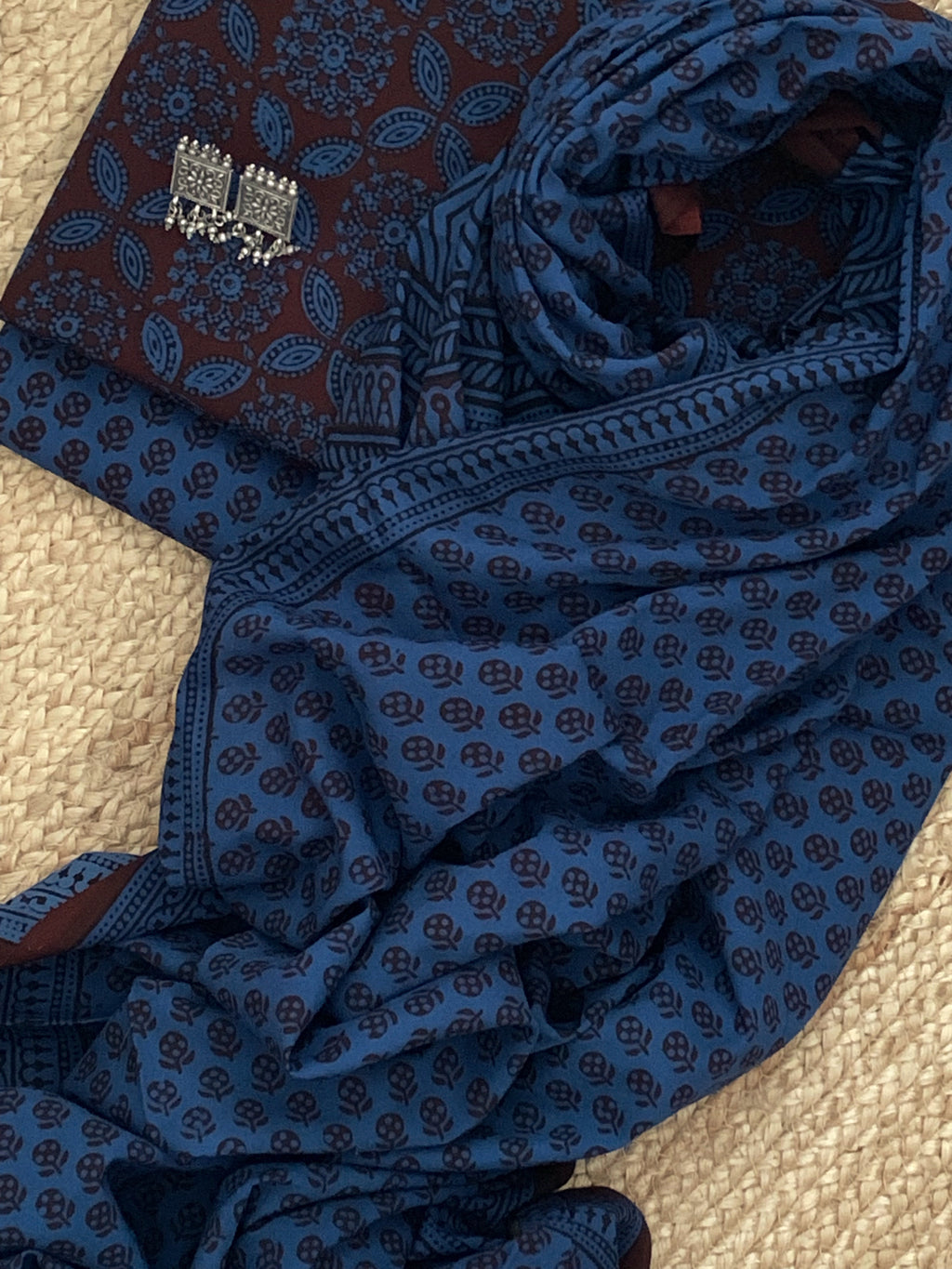 Natural Dyed Bagh Handblock Cotton Suit