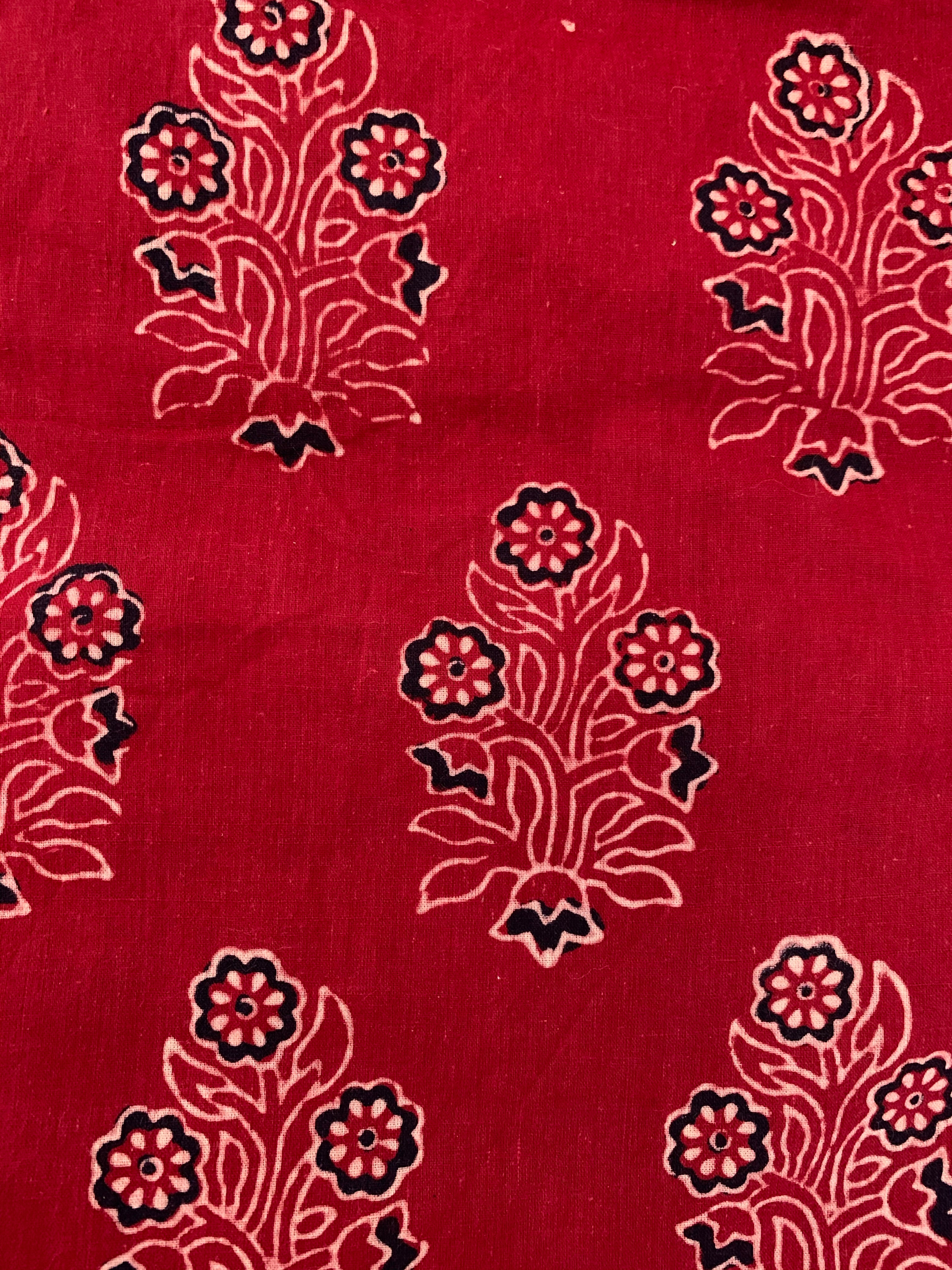 Hand Block Printed Cotton Kurta Bottom Set