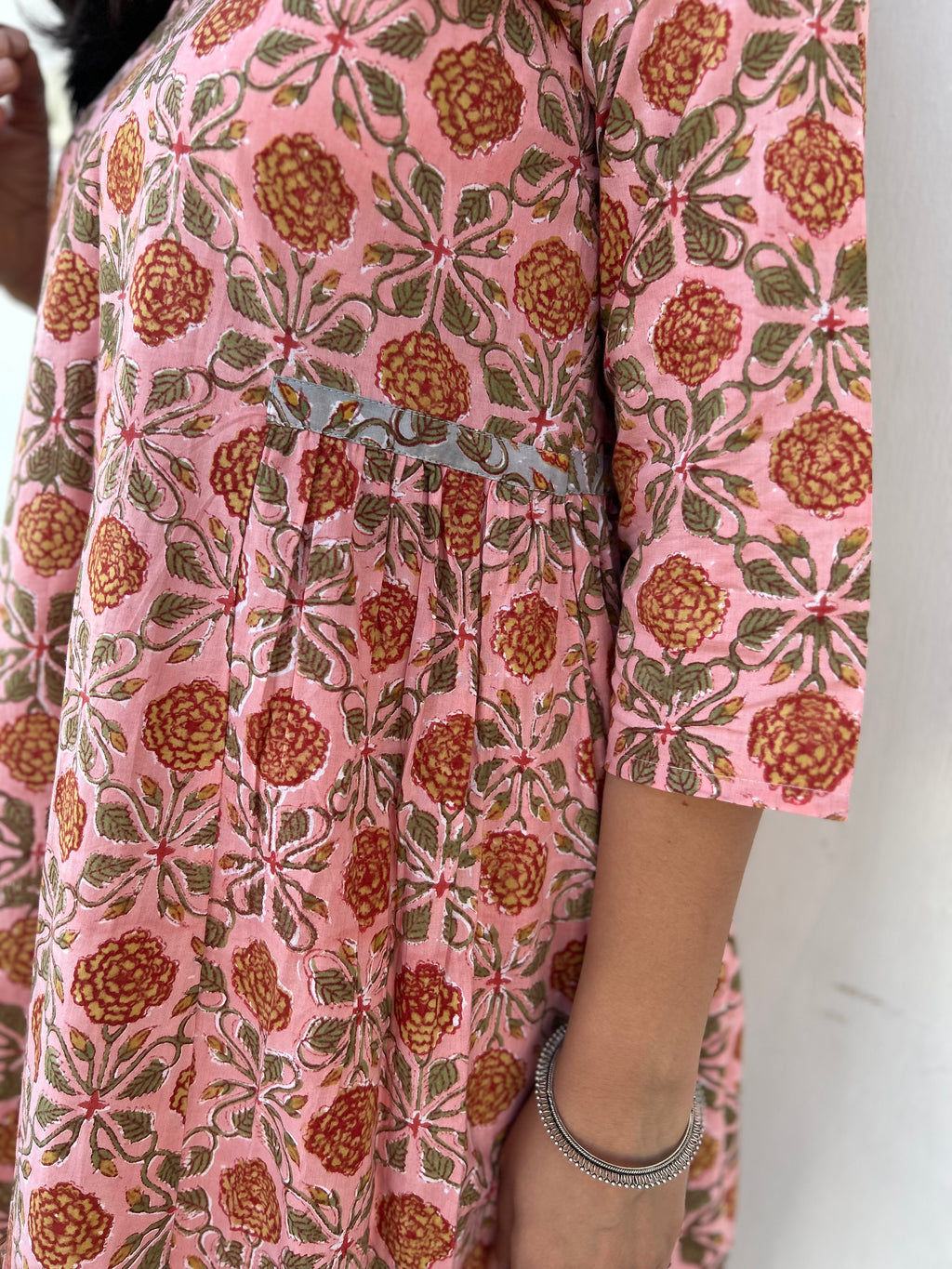 Spring Garden - Handblock Comfort Fit Cotton Long Kurta