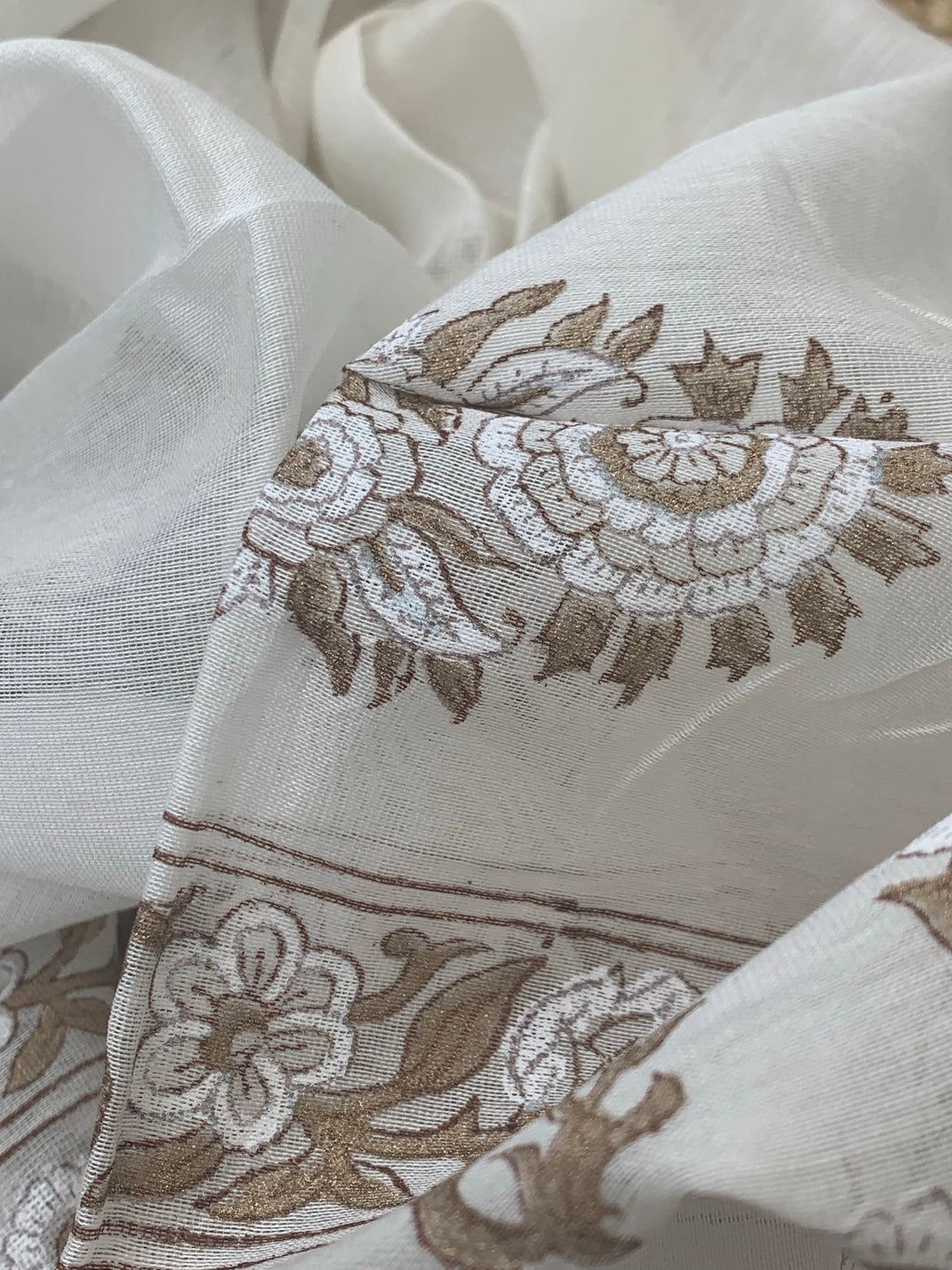 Handblock Chanderi Silk Cotton Suit