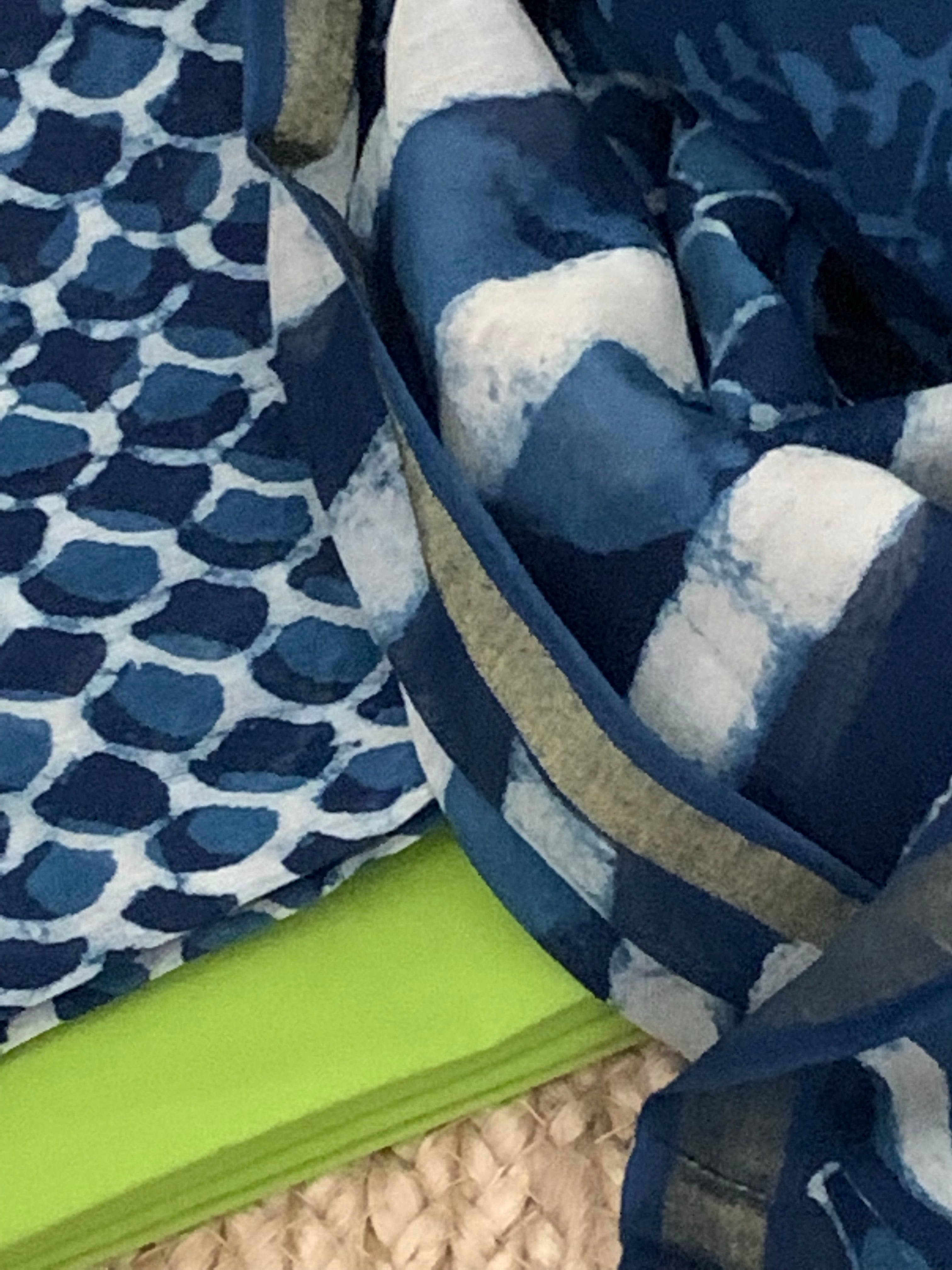 Handblock chanderi suit