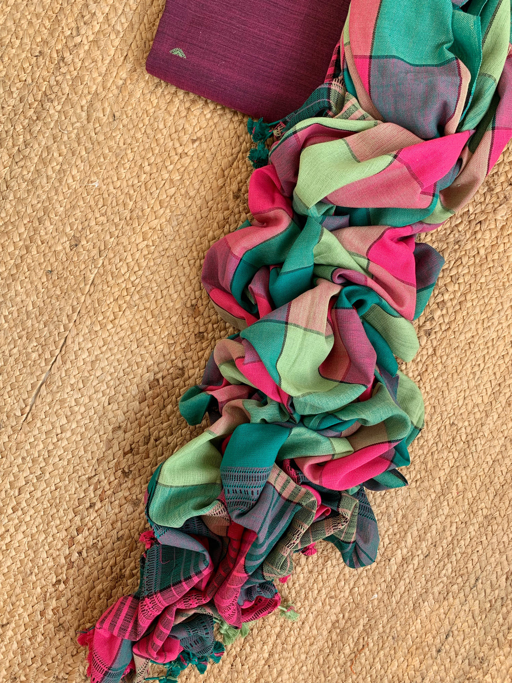 Handwoven Bhujodi Kurta Dupatta Set