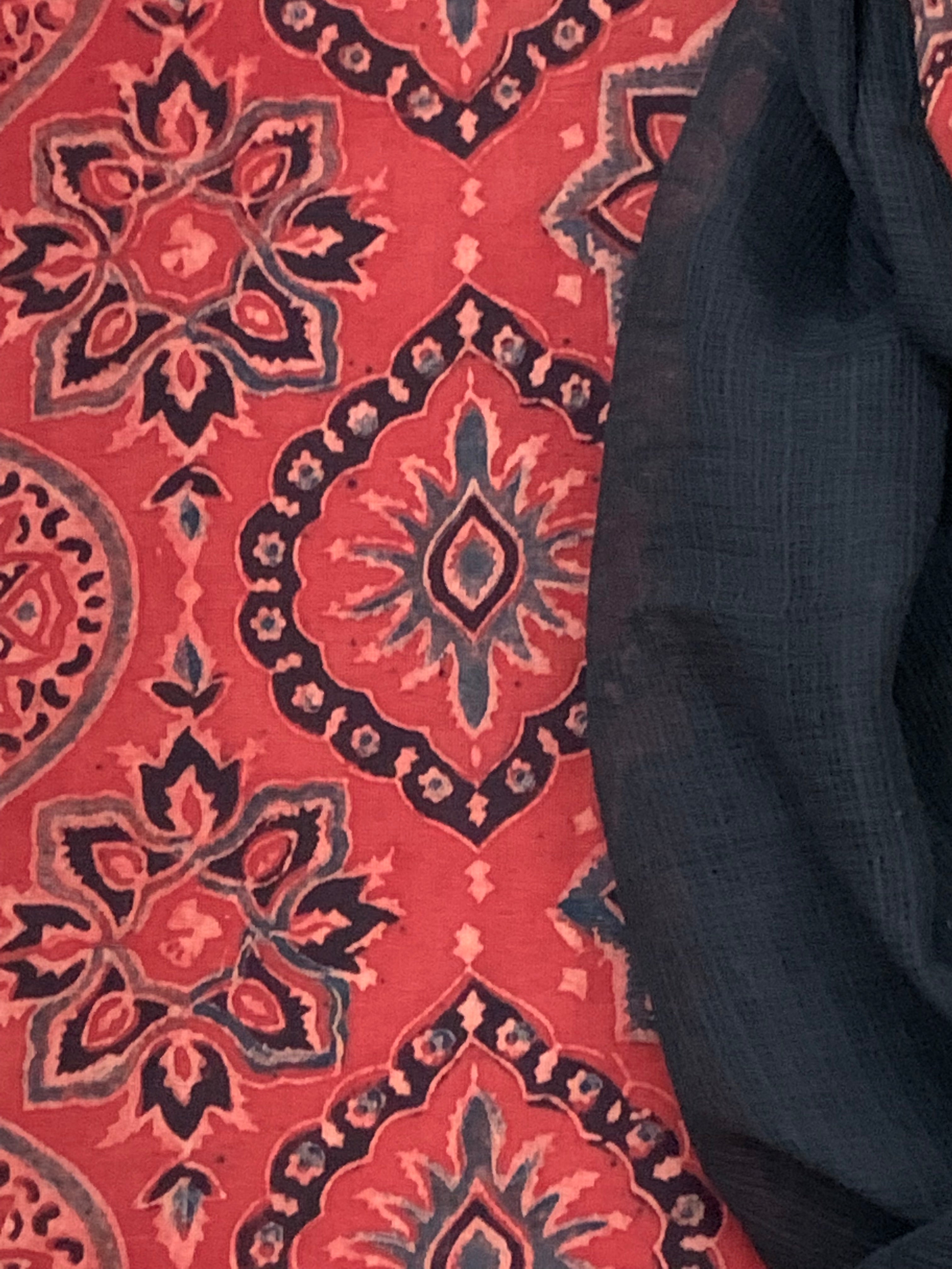 Handblock Ajrakh Kota Suit