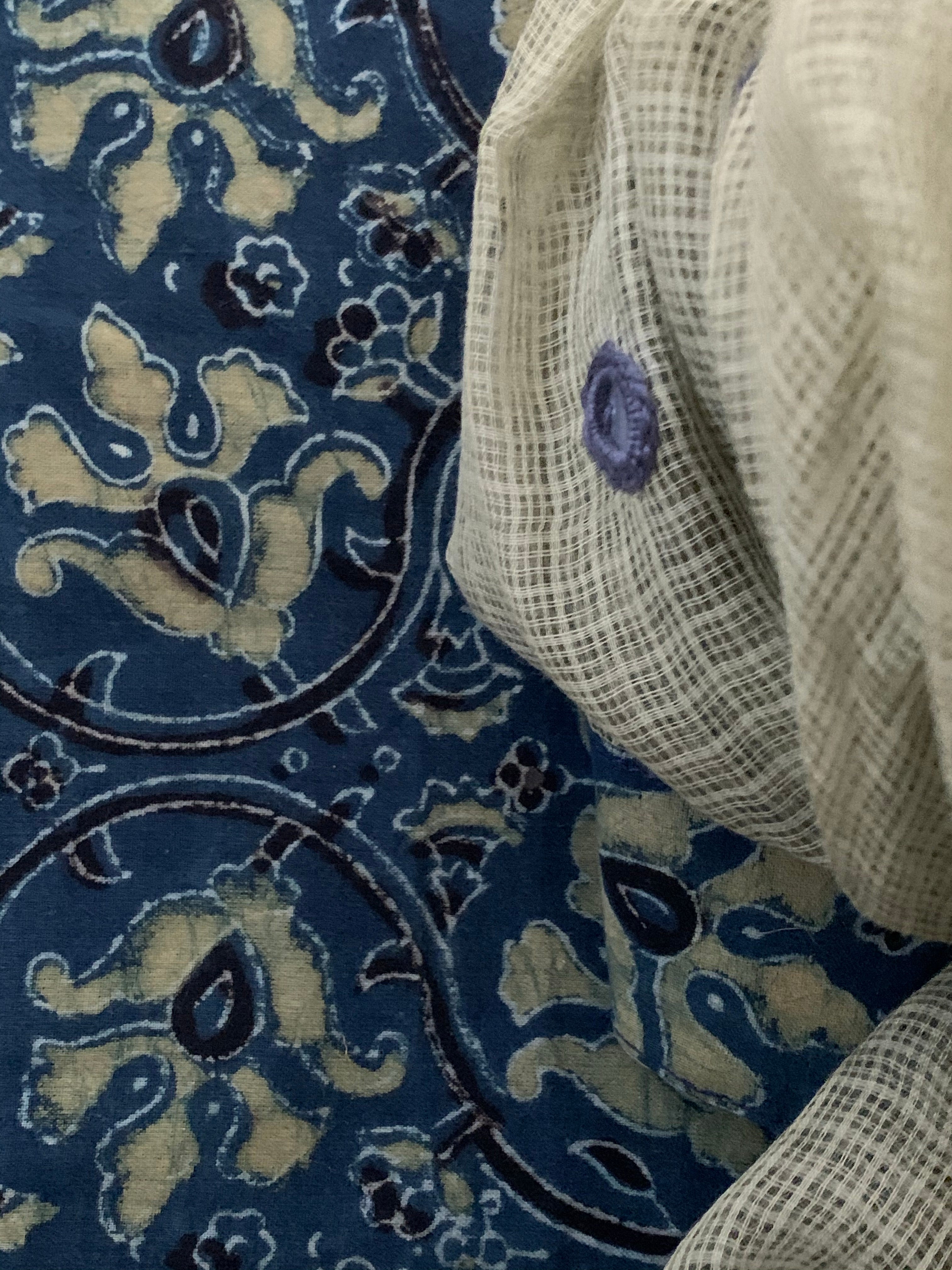 Handblock Ajrakh Cotton Kota Suit