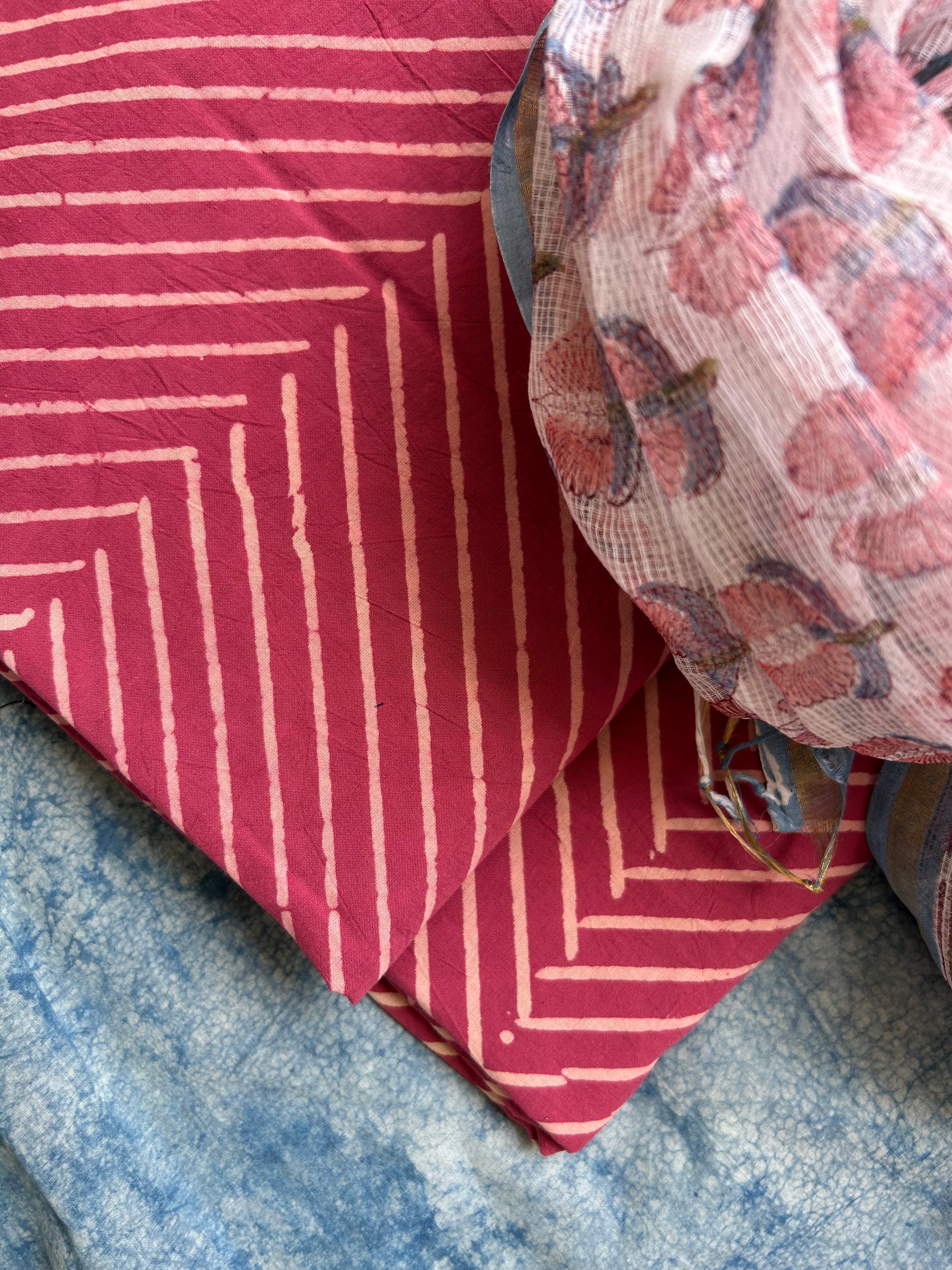 Handcrafted Cotton Kota Dupatta Suit