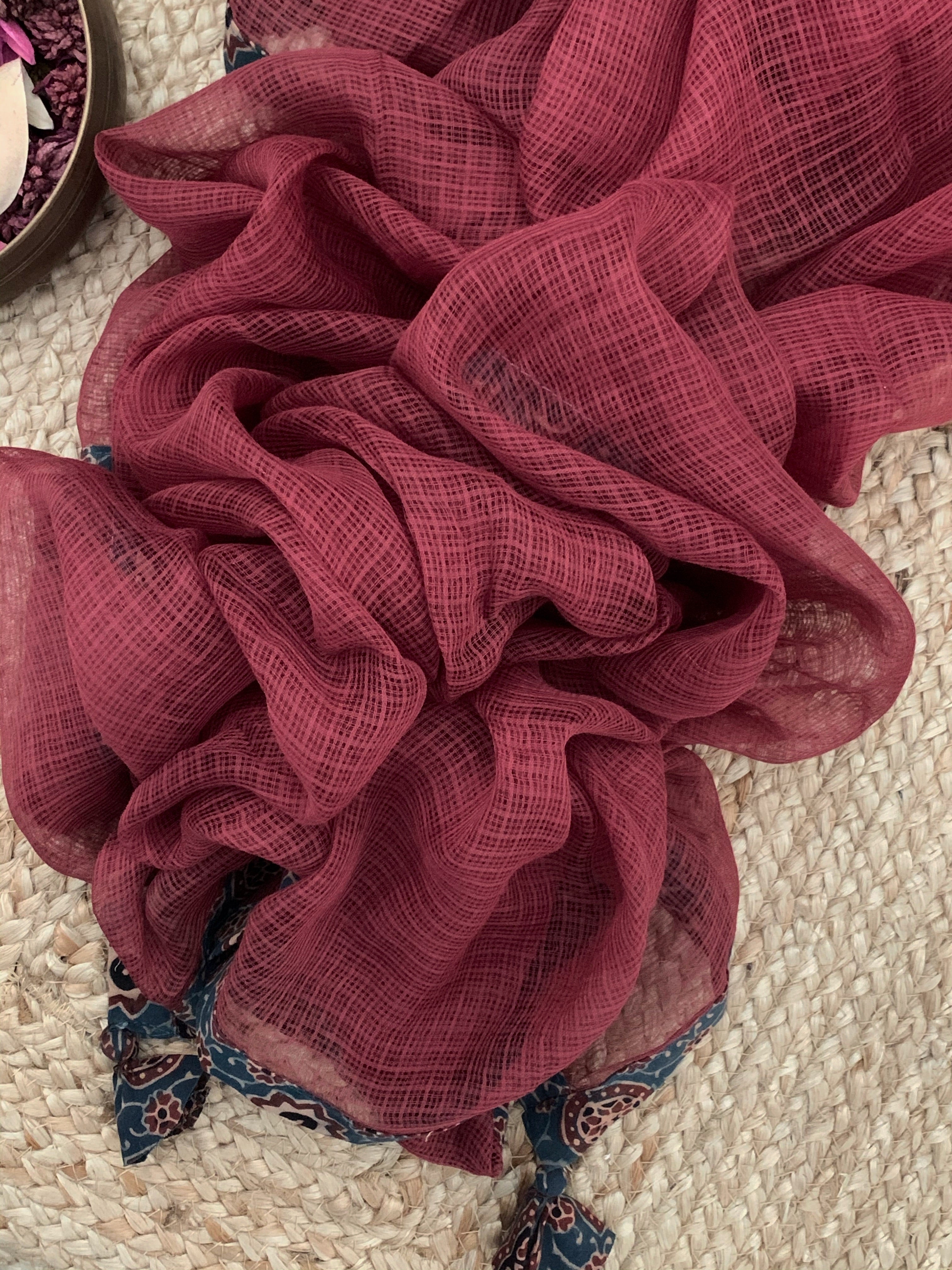 Handblock Ajrakh Cotton Kota Suit