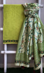 Pastel Green Handcrafted Cotton Chanderi Set