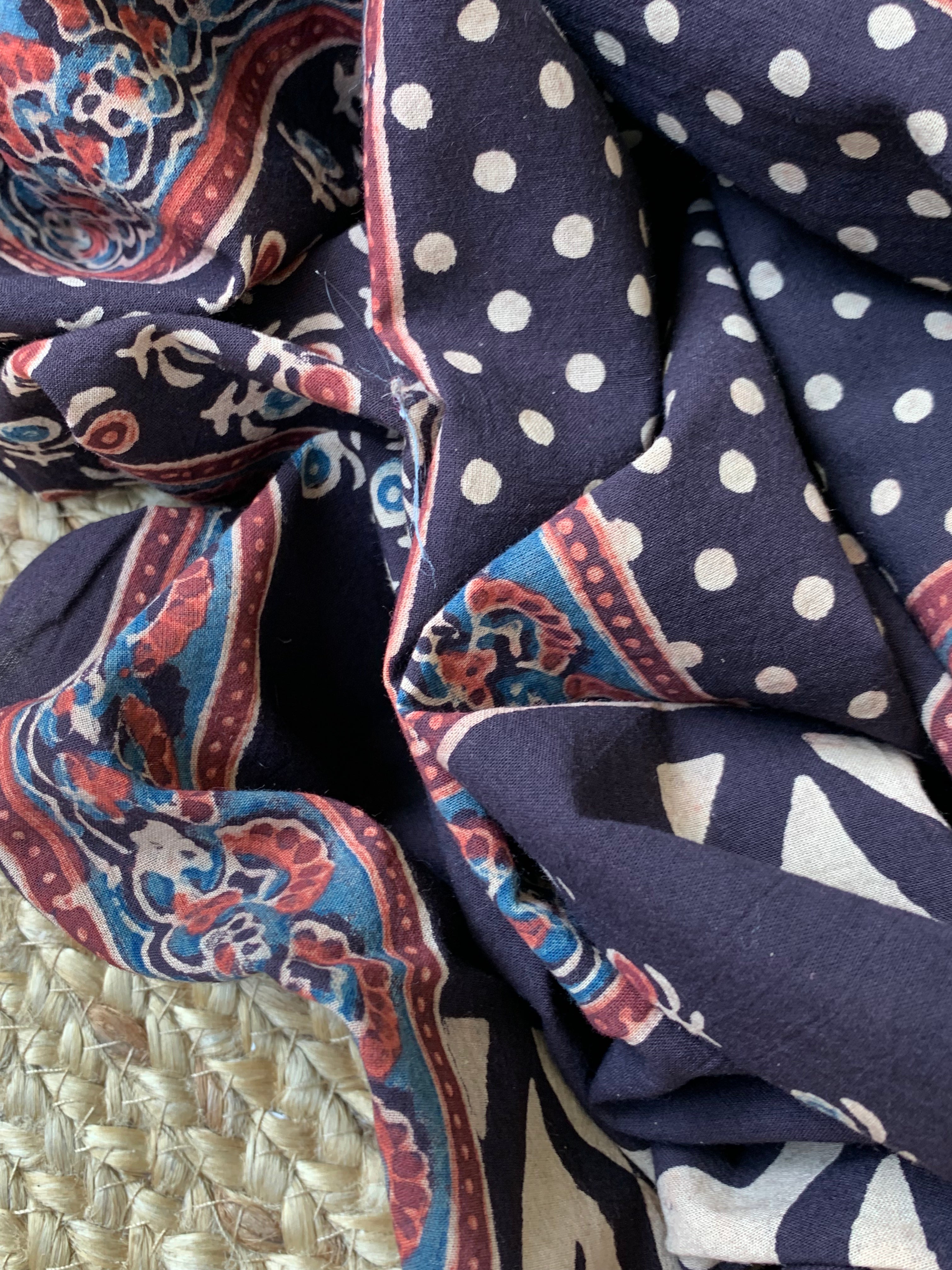 Natural Dyes Handblock Ajrakh Cotton Suit