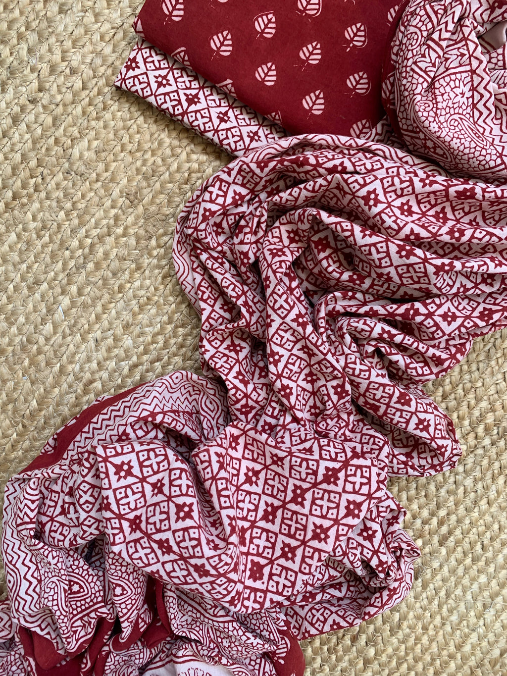 Natural Dyed Bagh Block Print Cotton Suit