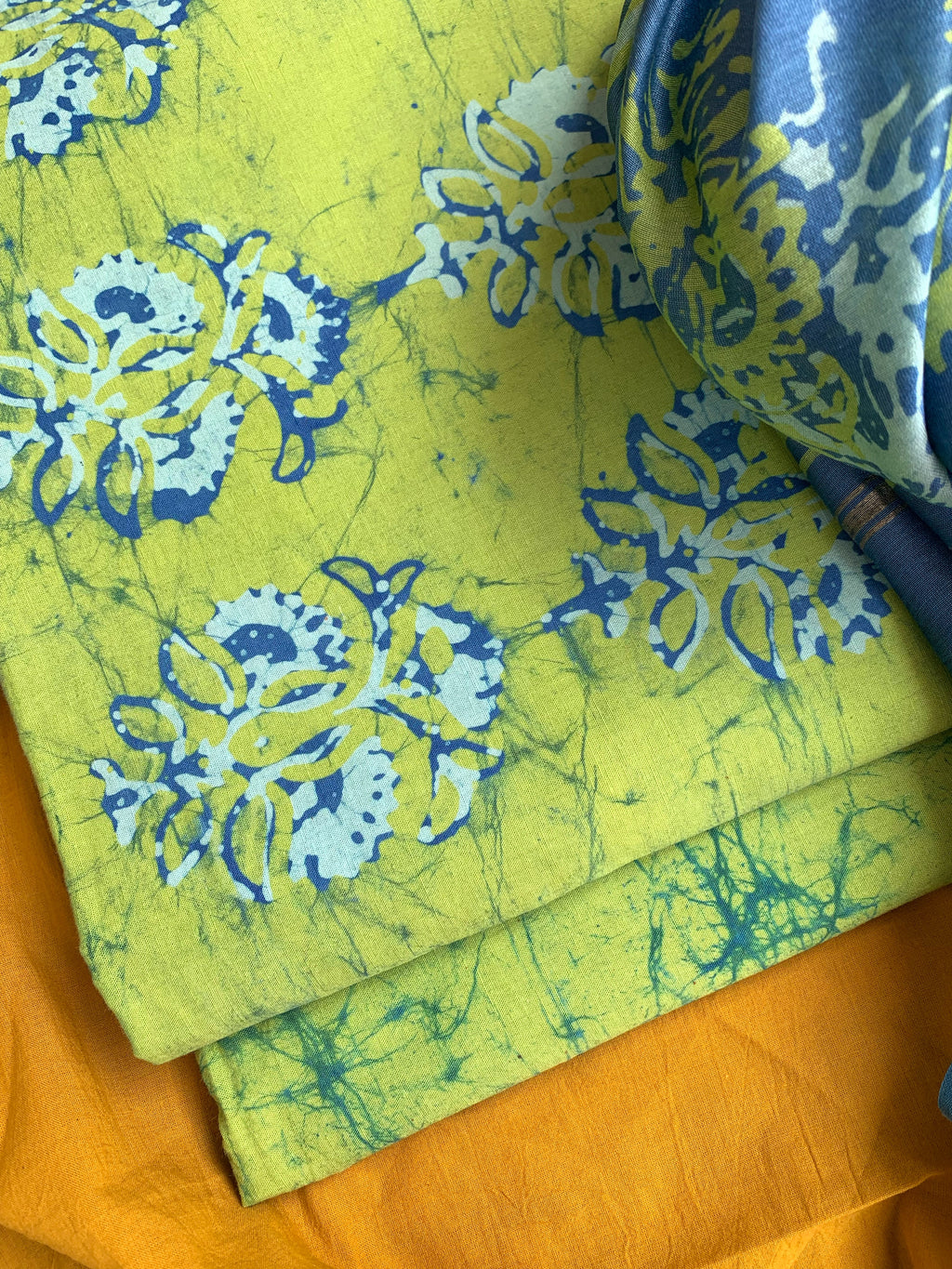 Handblock Batik Cotton Chanderi Suit